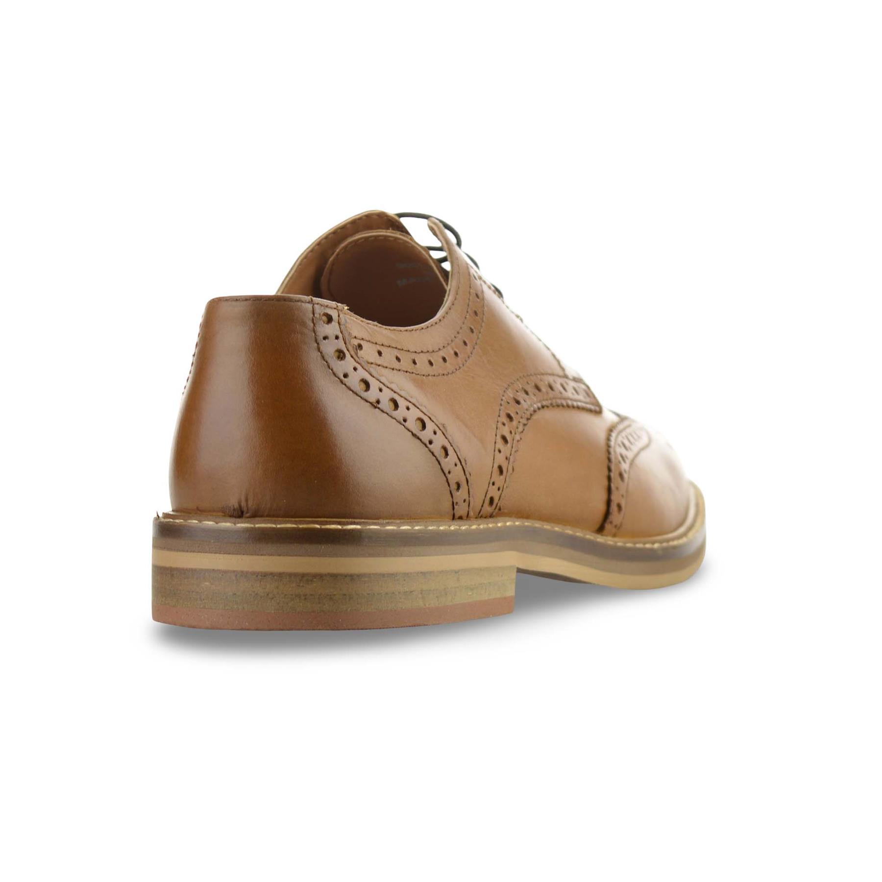 Mens Leather Brogue Shoes Smart Casual Lace Up Work Office Formal Brogues Size - Picture 15 of 27