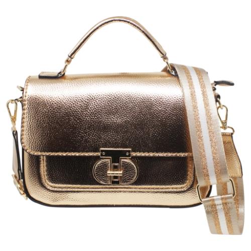 Chic Ladies Metallic Satchel Bag with Adjustable Crossbody Strap, Small Purse - Picture 13 of 32