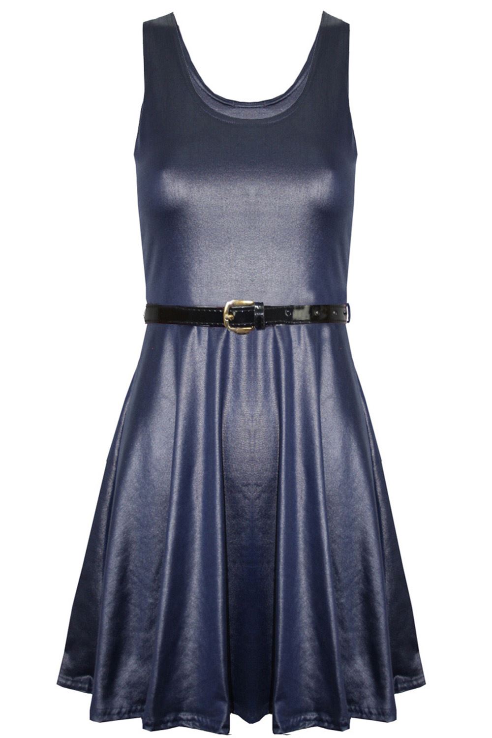 Womens Sleeveless Flared Franki Party Ladies Plus Size Skater Dress Top 16-26 - Picture 30 of 35