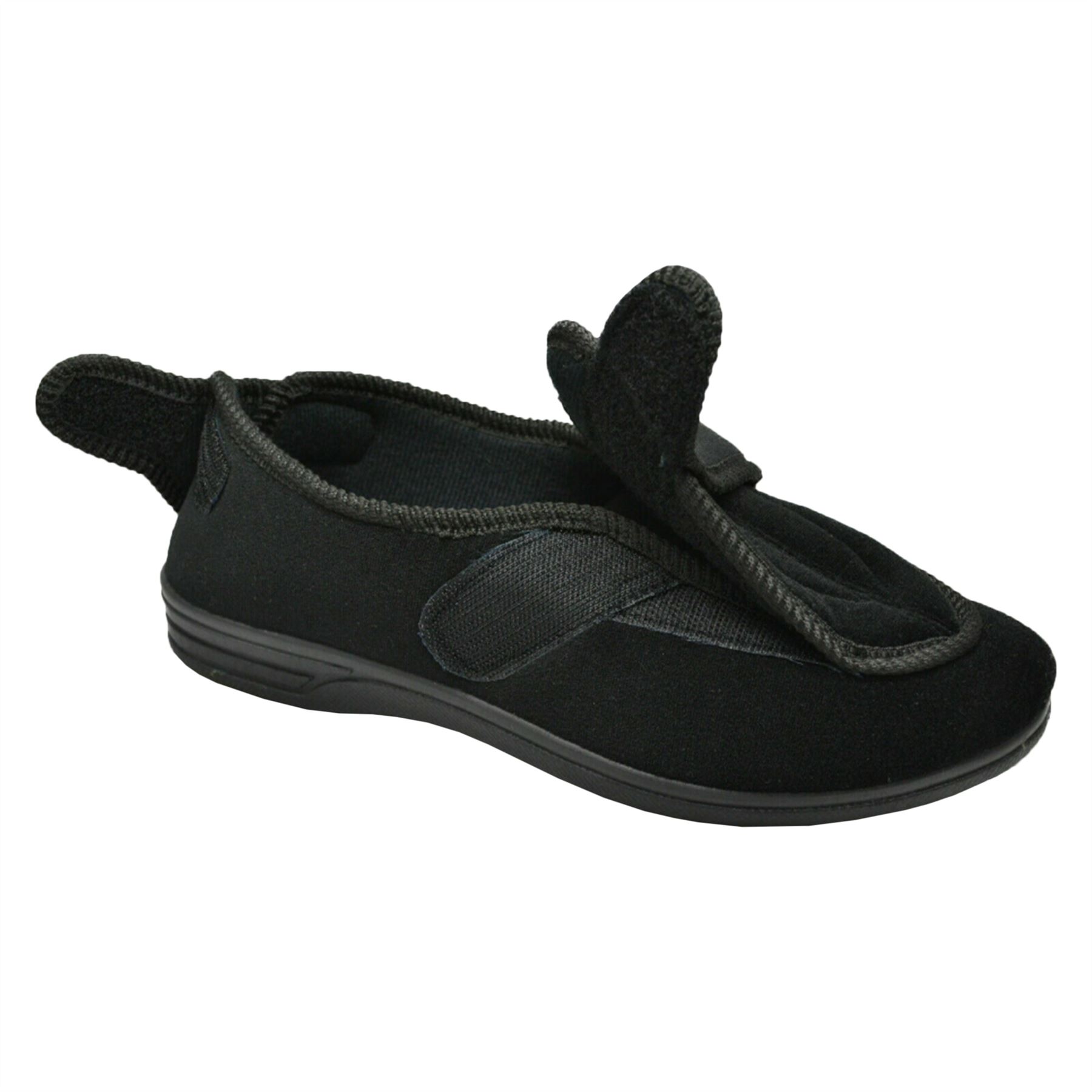 Diabetic Orthopaedic Mens Hard Sole Extra EEE Fit Wide Opening House Slippers - Picture 3 of 8