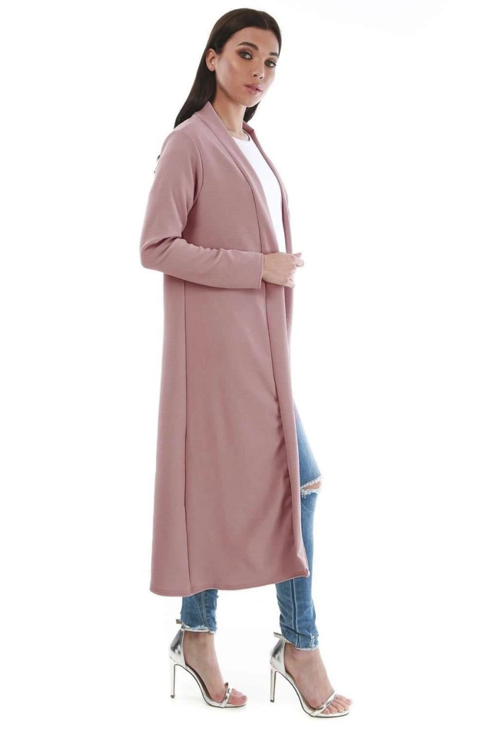 Plain Band Full Sleeves Oversize Baggy Open Front Duster Womens Cardigan - Picture 32 of 51