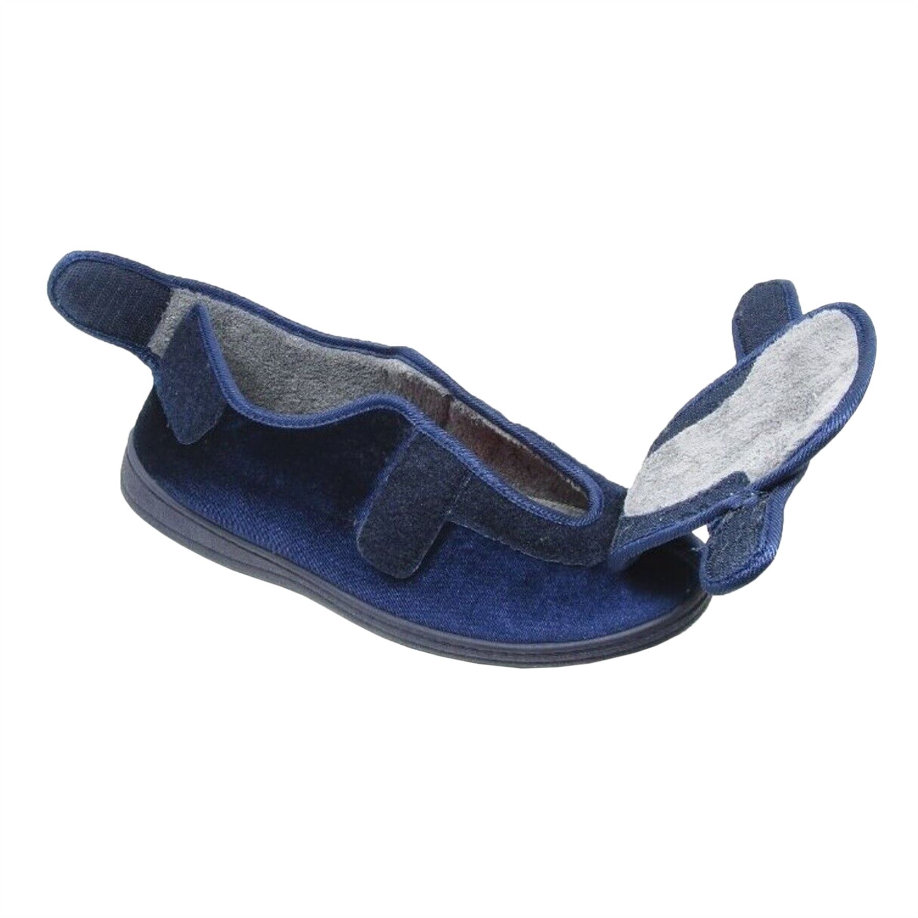 Diabetic Orthopaedic Mens Hard Sole Extra EEE Fit Wide Opening House Slippers - Picture 8 of 8