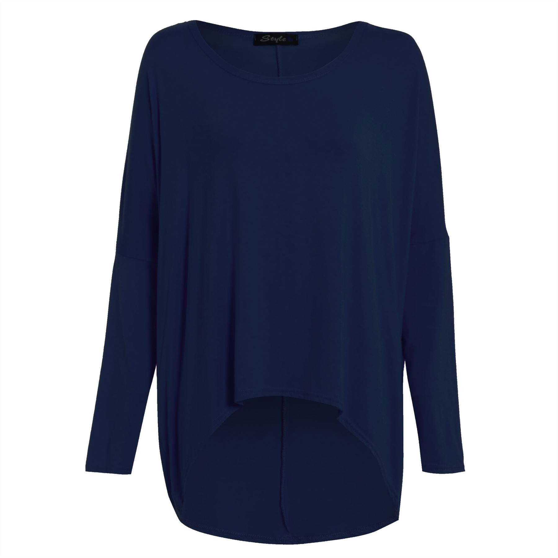 Plus Size Ladies Womens Oversize Lagenlook Baggy Off Shoulder Hi Lo Jumper Top - Picture 6 of 17