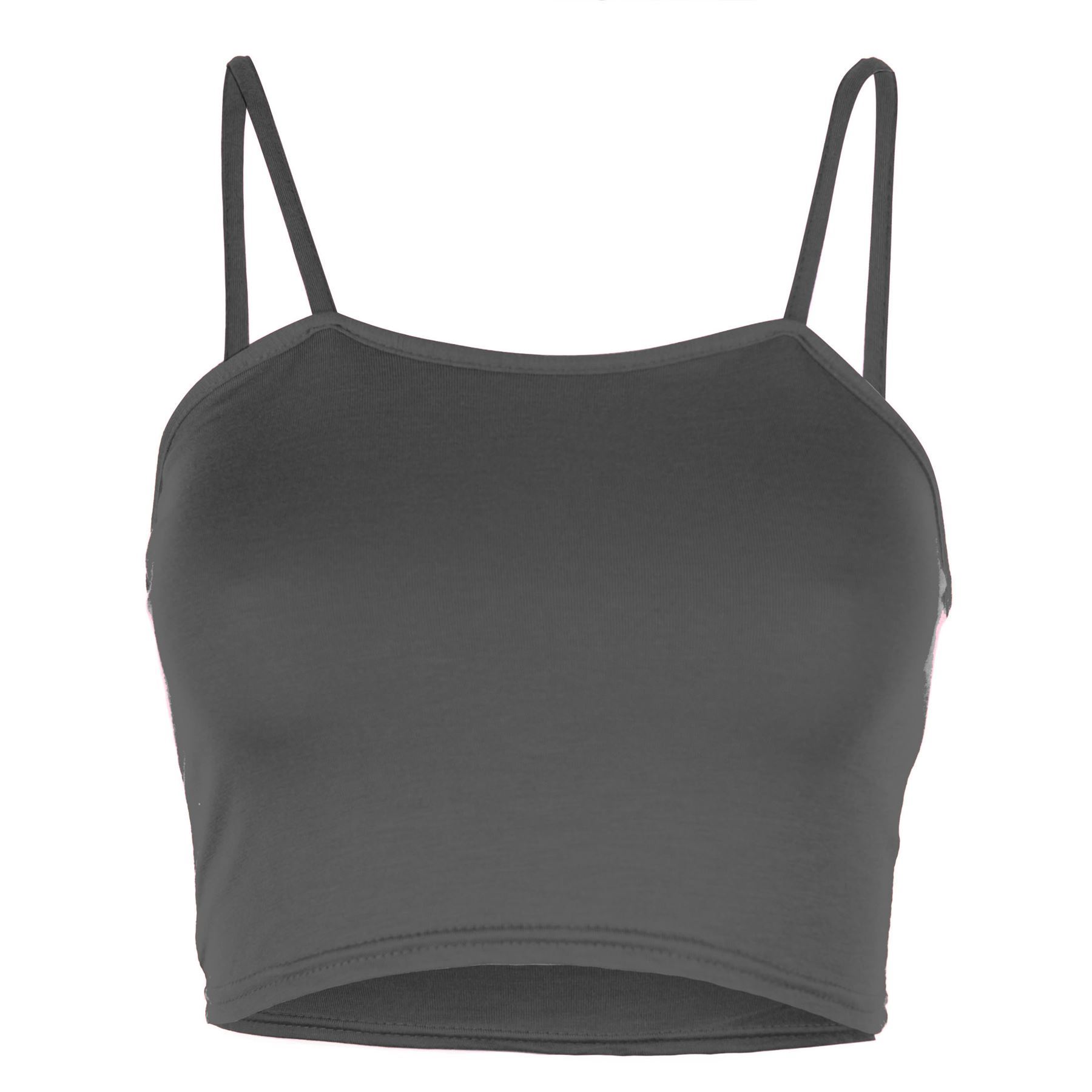 Ladies Womens Plain Bandeau Sleeveless Strappy Camisole Bralet Boobtube Crop Top - Picture 11 of 43