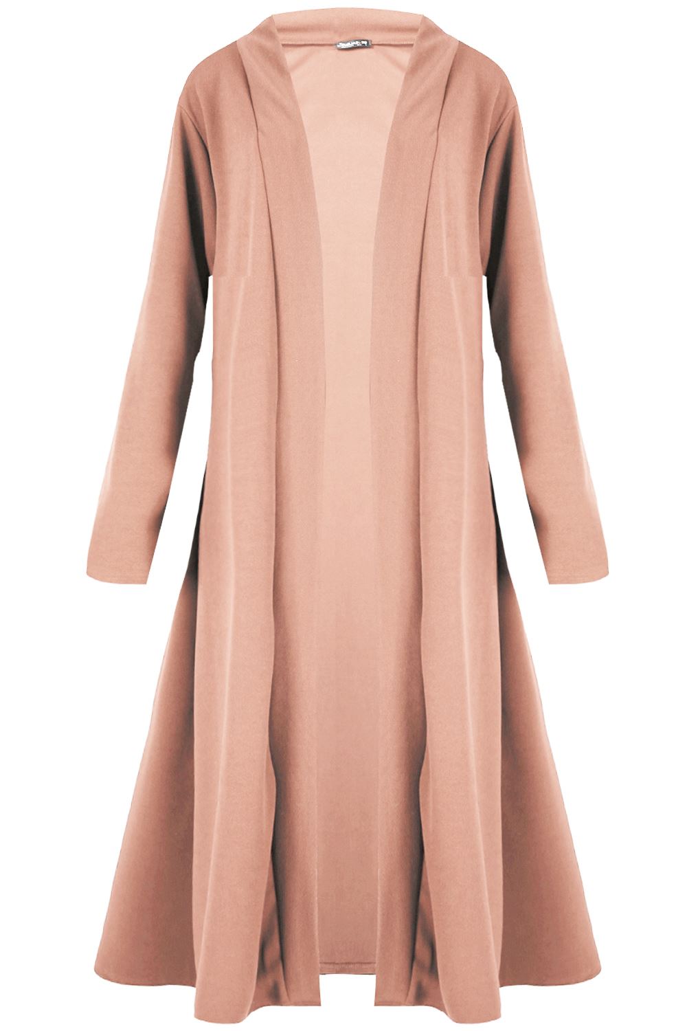 New Ladies Open Flare Floaty Flowy Maxi Cardigan Womens Long Trench Coat Jacket - Picture 14 of 36