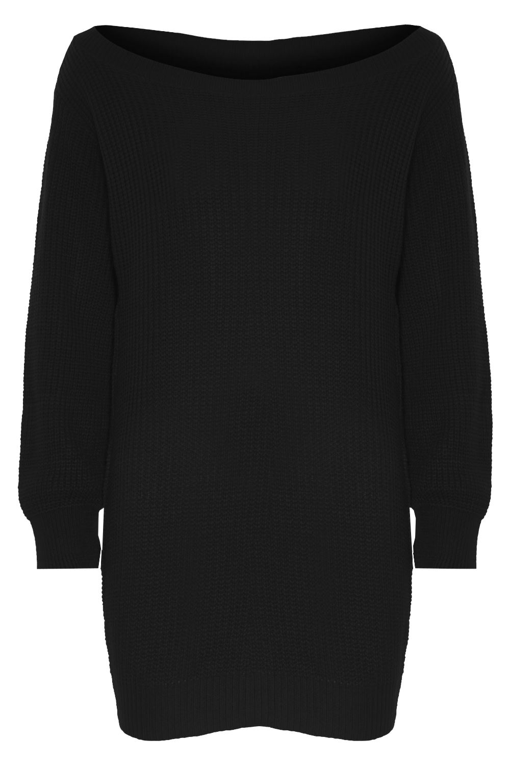 Womens Ladies Tunic Chunky Off Shoulder Knit Oversized Baggy Mini Jumper  Dress