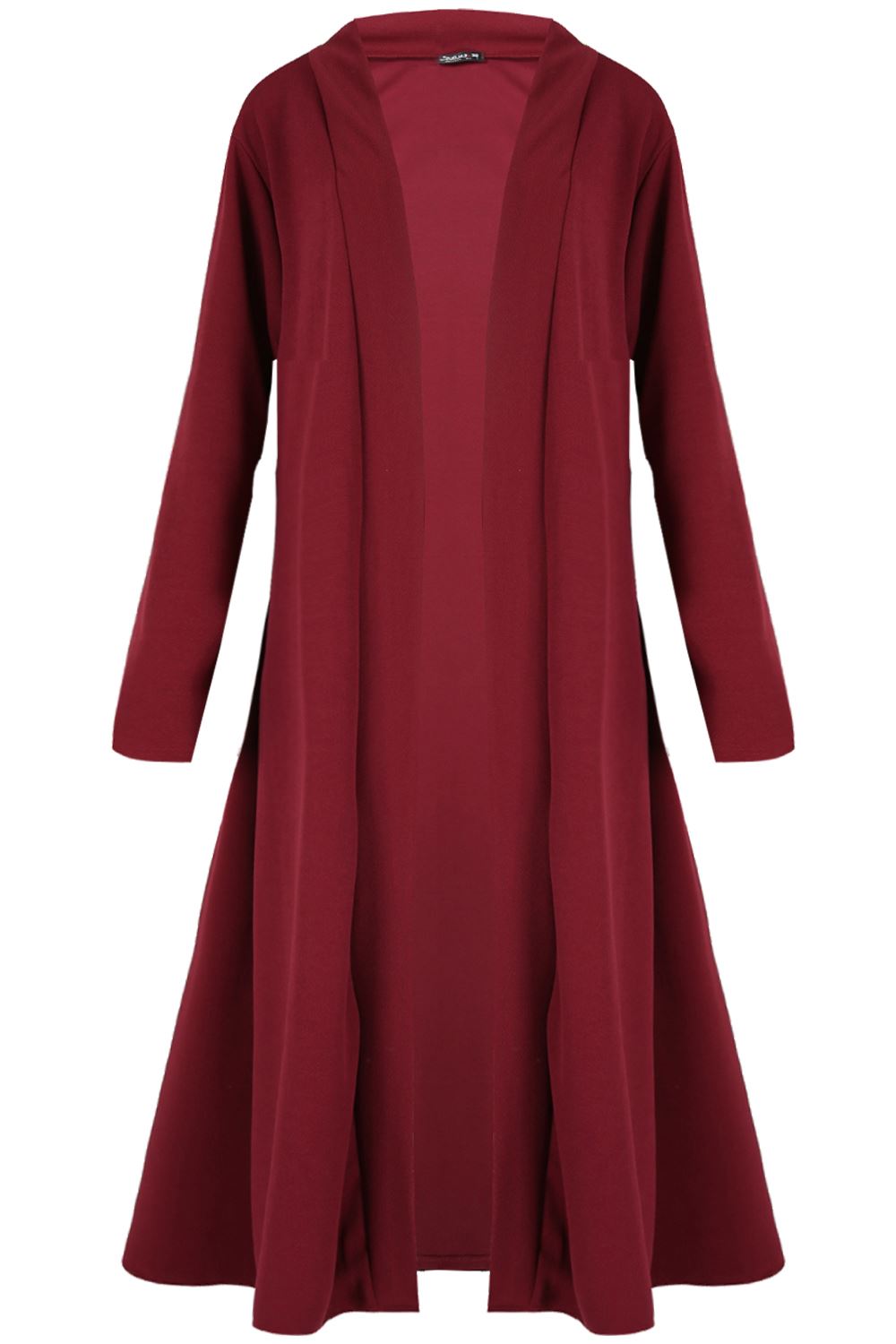 New Ladies Open Flare Floaty Flowy Maxi Cardigan Womens Long Trench Coat Jacket - Picture 19 of 36