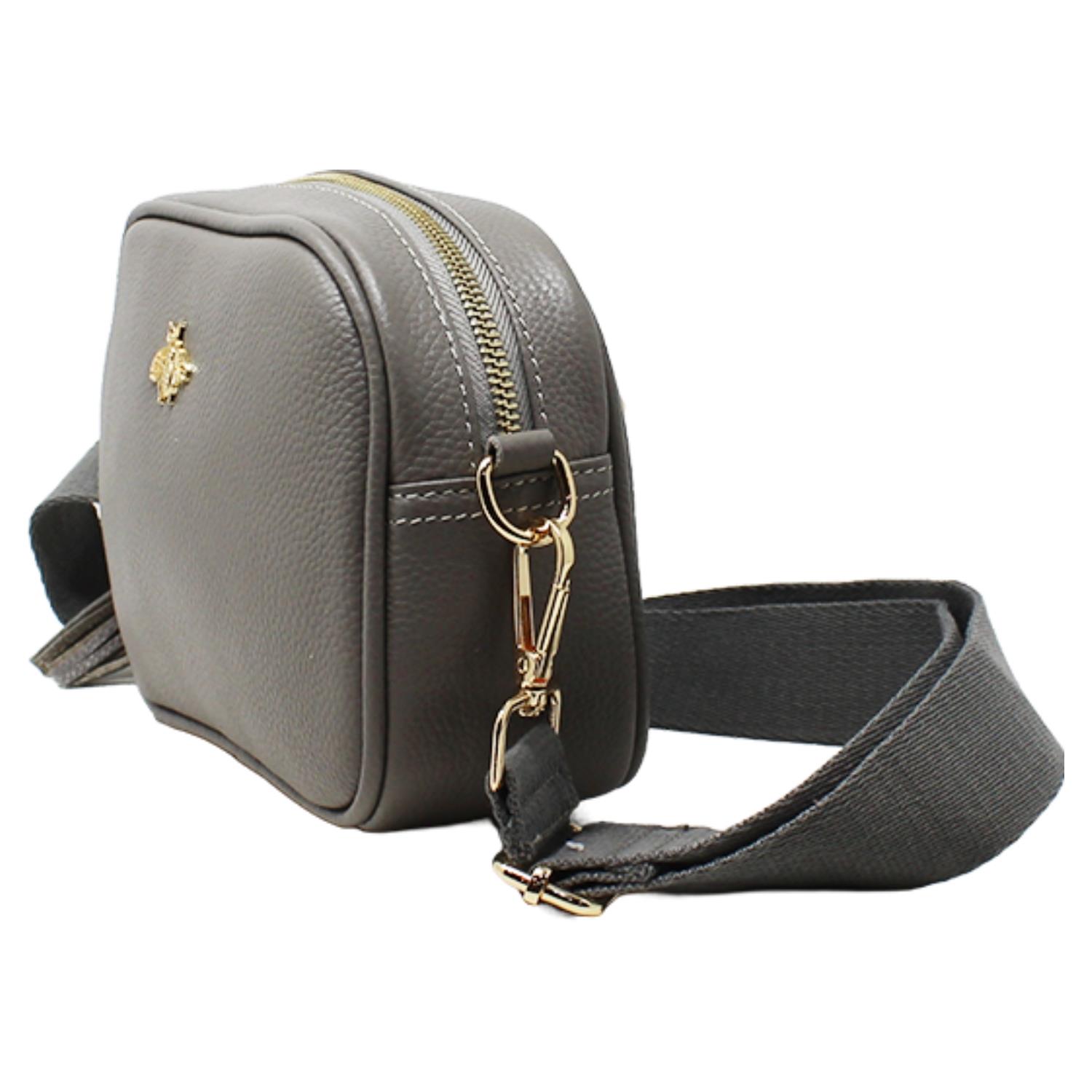 Real Leather Small Crossbody Bag Women Shoulder Handbag with Bee Decor - Picture 27 of 47