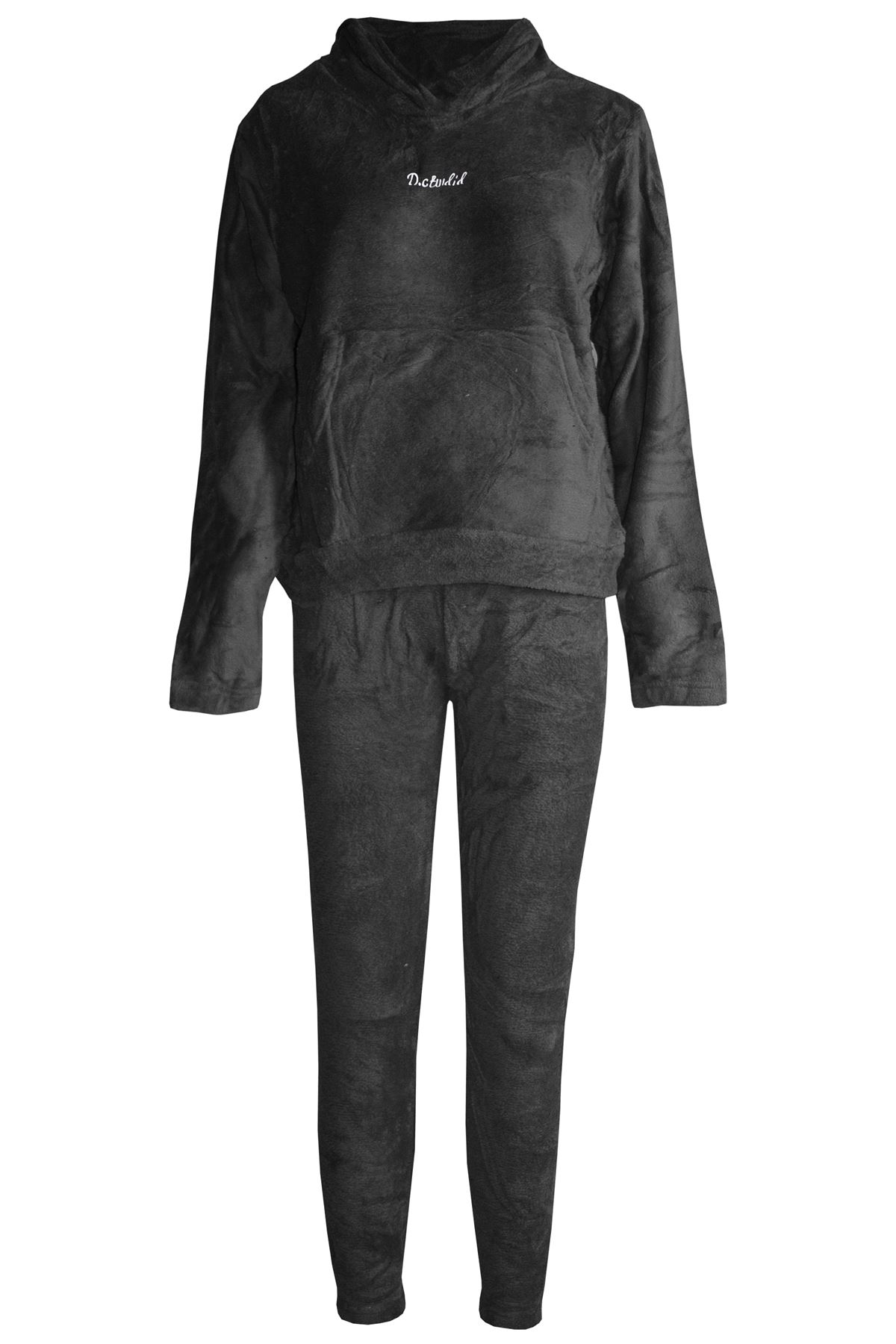 Womens Ladies Long Sleeve Faux Fur Oversized Hoodie Tracksuit Fleece Loungewear - Picture 2 of 13