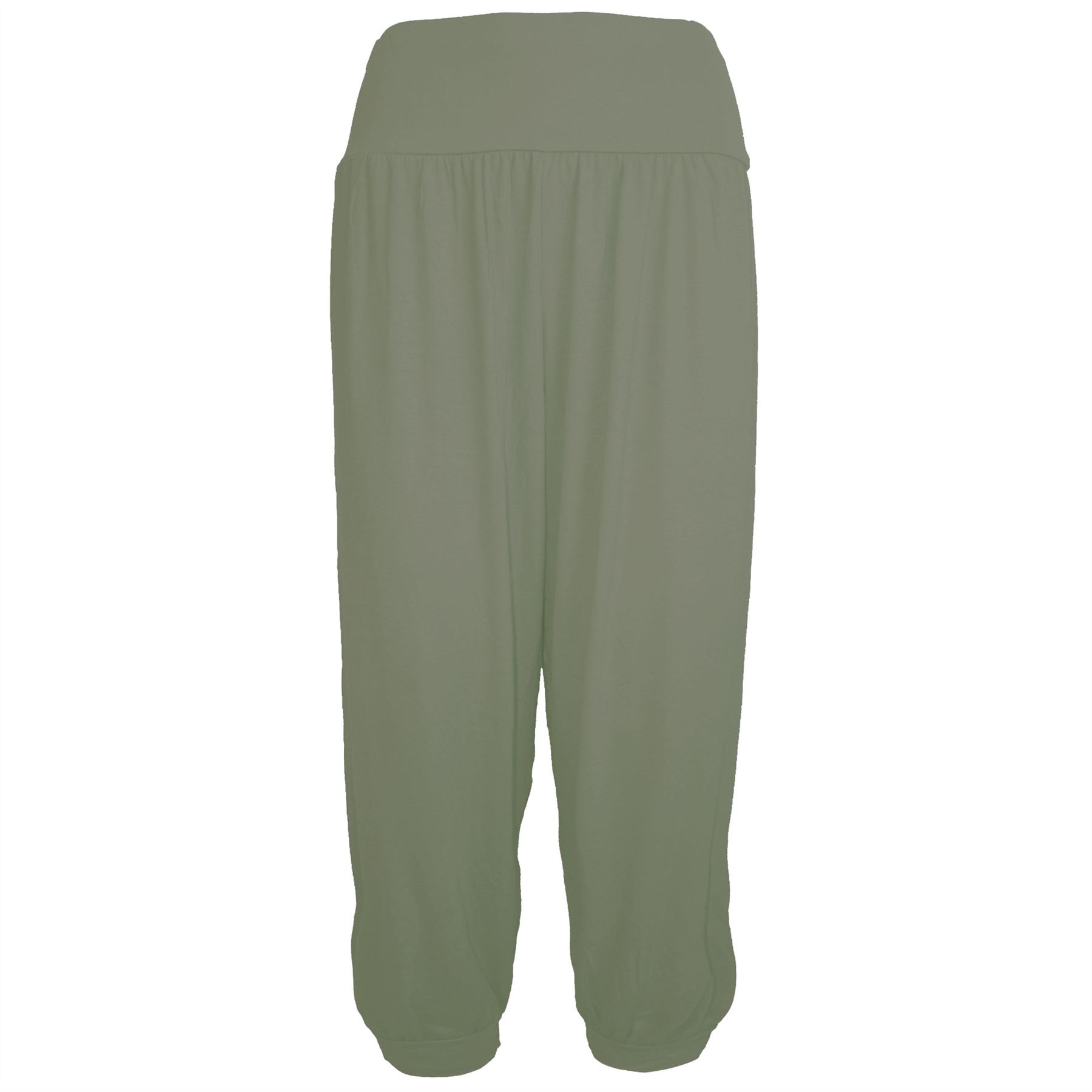 Women Ladies Plain 3/4 Ali Baba Cropped Harem Baggy Loose Leggings Trouser Pants - Picture 9 of 22