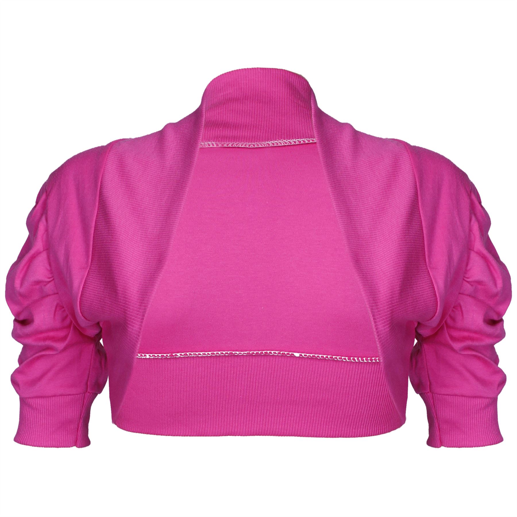 Cropped Crop Girls Kids Stretchy Ruched Sleeves Bolero Shrug Cardigan Top Age 11-12 Years, Navy