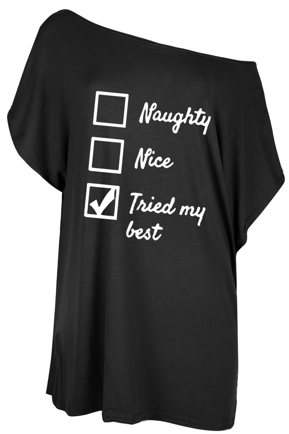 Womens Christmas Santa Oversized Top Ladies Baggy Batwing One Shoulder T Shirt - Picture 12 of 15