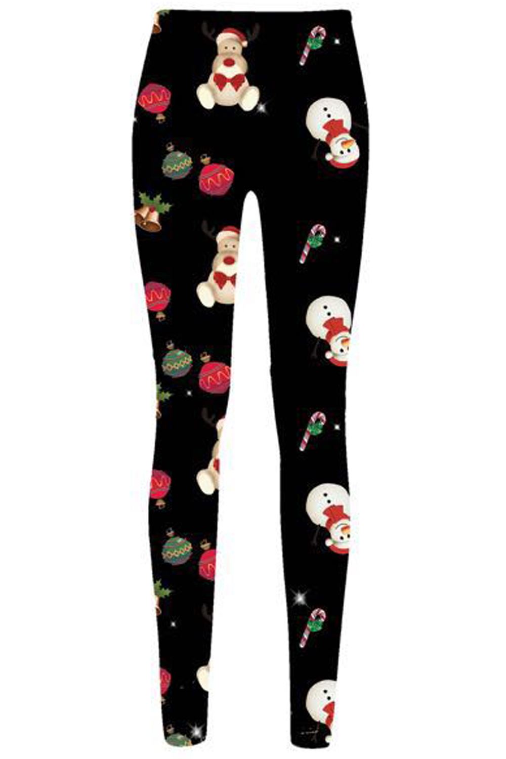 Ladies Womens Xmas Santa Reindeer Tartan Christmas Candy Stick Jeggings Leggings - Picture 17 of 40