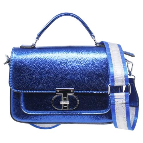 Chic Ladies Metallic Satchel Bag with Adjustable Crossbody Strap, Small Purse - Picture 25 of 32