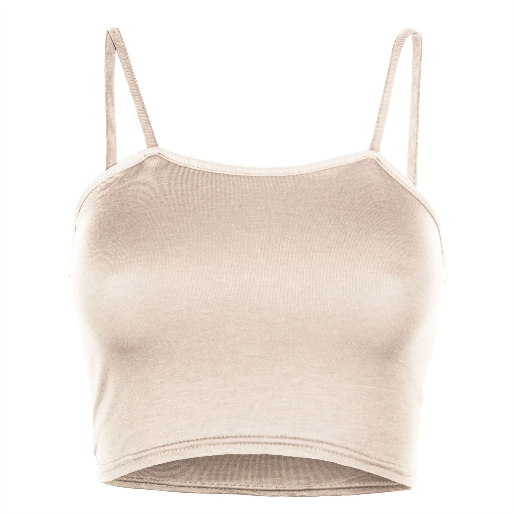 Ladies Womens Plain Bandeau Sleeveless Strappy Camisole Bralet Boobtube Crop Top - Picture 13 of 43