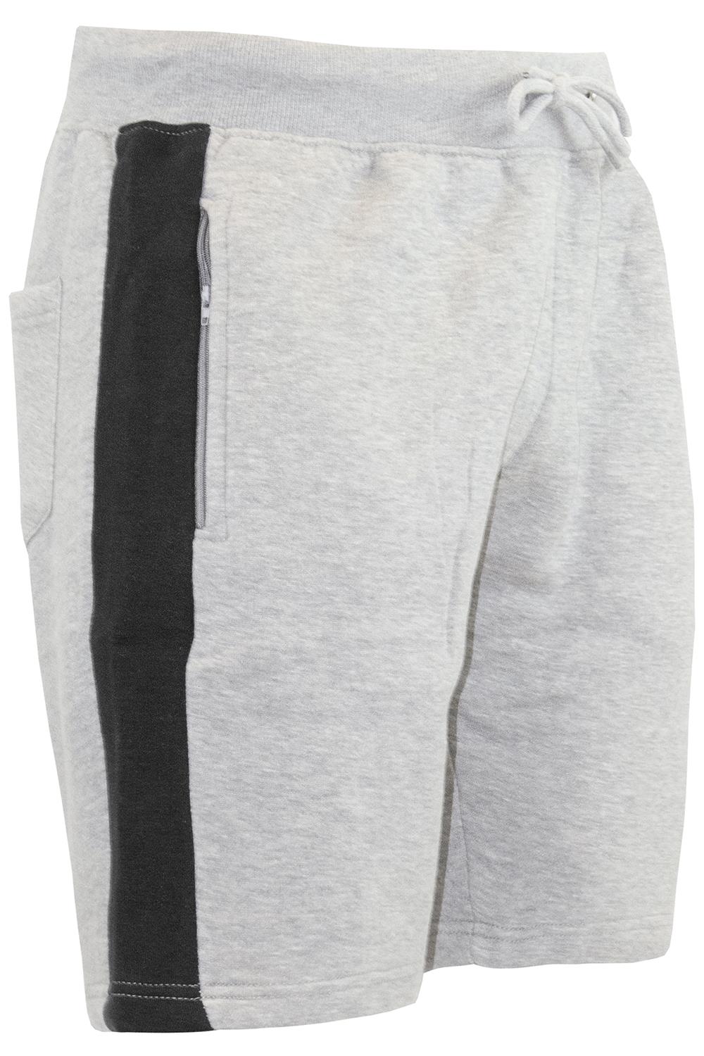 Side Zipper Contrast Panel Fleece Jogging Sports Running Gym Mens Bottom Shorts - Picture 12 of 73