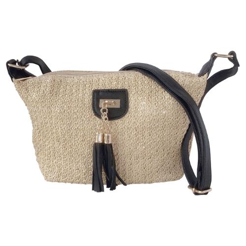 Ladies Boho Straw Crossbody Bag Lightweight Tote Woven Shoulder Purse Handbag - Picture 2 of 32