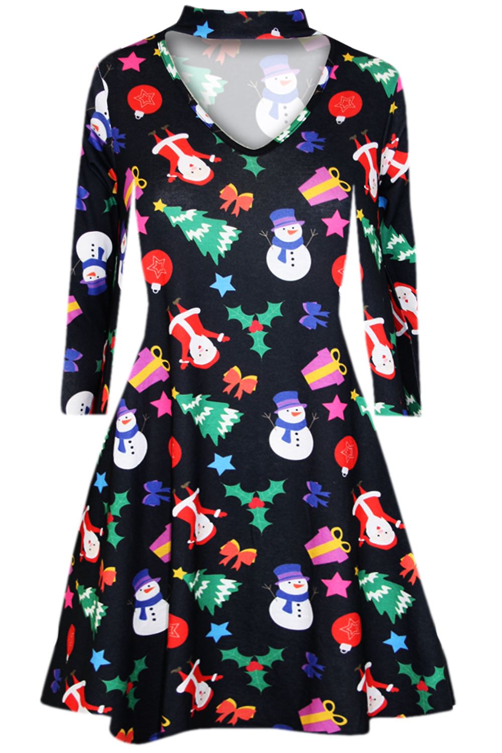 Kids Girls Gingerbread Gift Candy Xmas Flare Franki Reindeer Rudolph Swing Dress - Picture 13 of 37