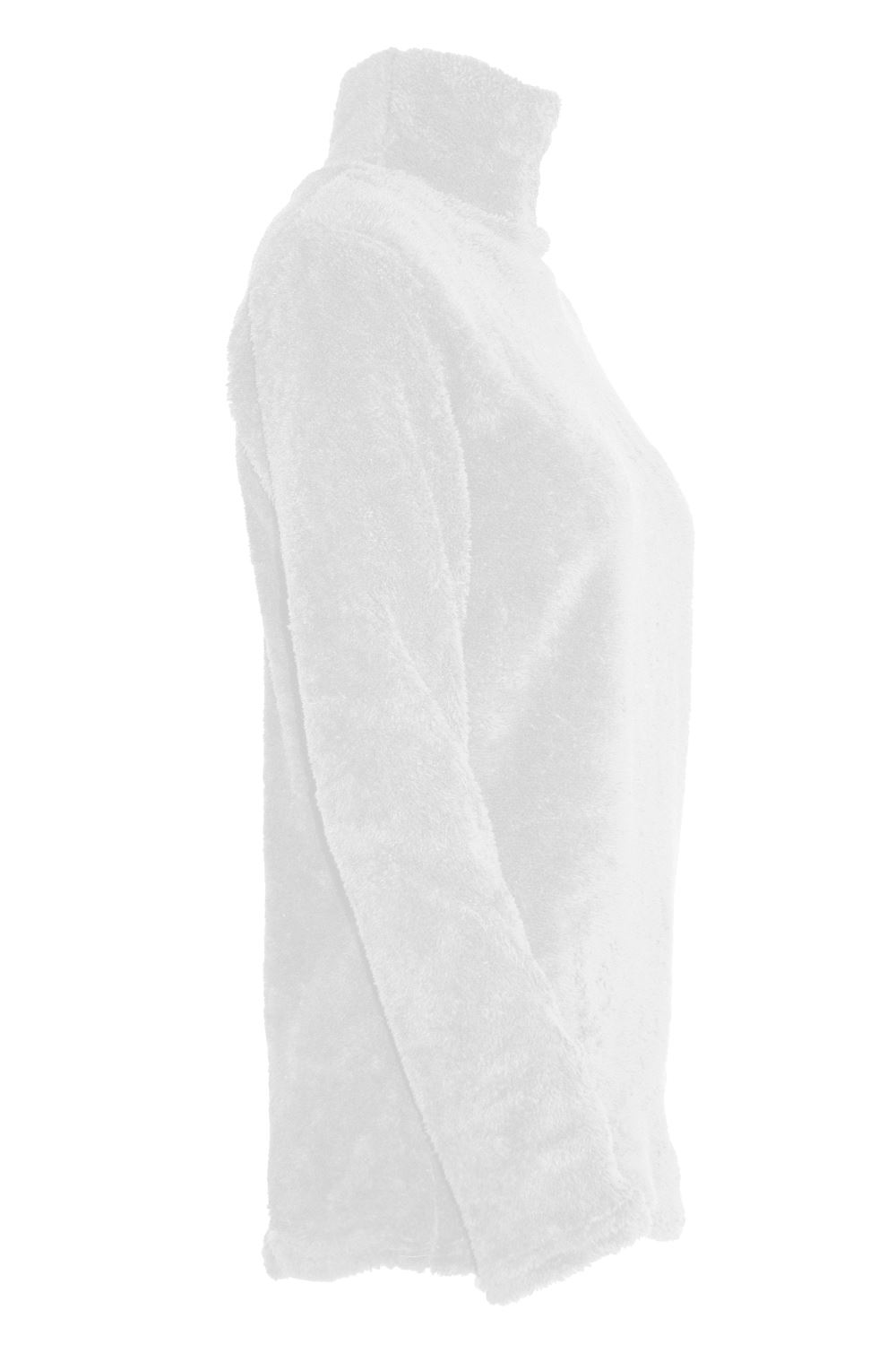 Womens Ladies Turtle Cowl Neck Fluffy Faux Fur Long Sleeve Baggy Fleece Jumper - Picture 9 of 22
