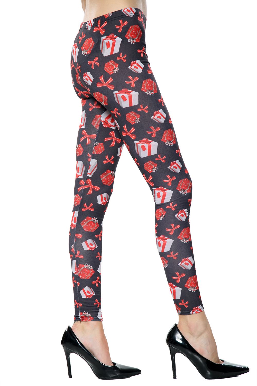 Kids Wall Gift Candy Christmas Xmas Girls Full Length Reindeer Santa Leggings - Picture 6 of 33