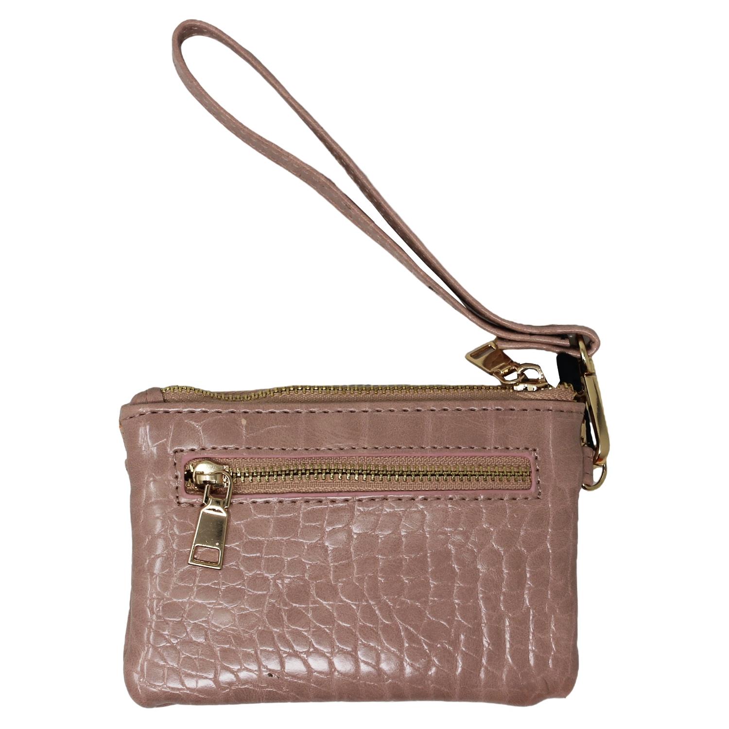 Stylish Womens Zipped Card Holder Pouch with Hand Strap Durable Everyday Wallet - Picture 9 of 29