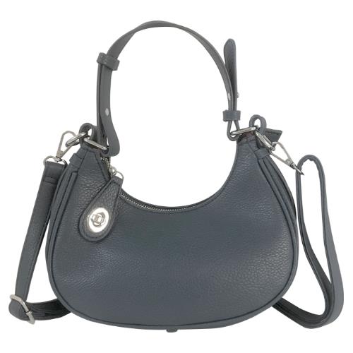 Turn-Lock Handle Ladies Shoulder Bag Faux Leather Tote Crossbody Purse Handbag - Picture 18 of 25