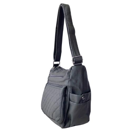 Womens Crossbody Handbag Ladies Quilted Shoulder Bag Multiple Zips Lightweight - Picture 7 of 28