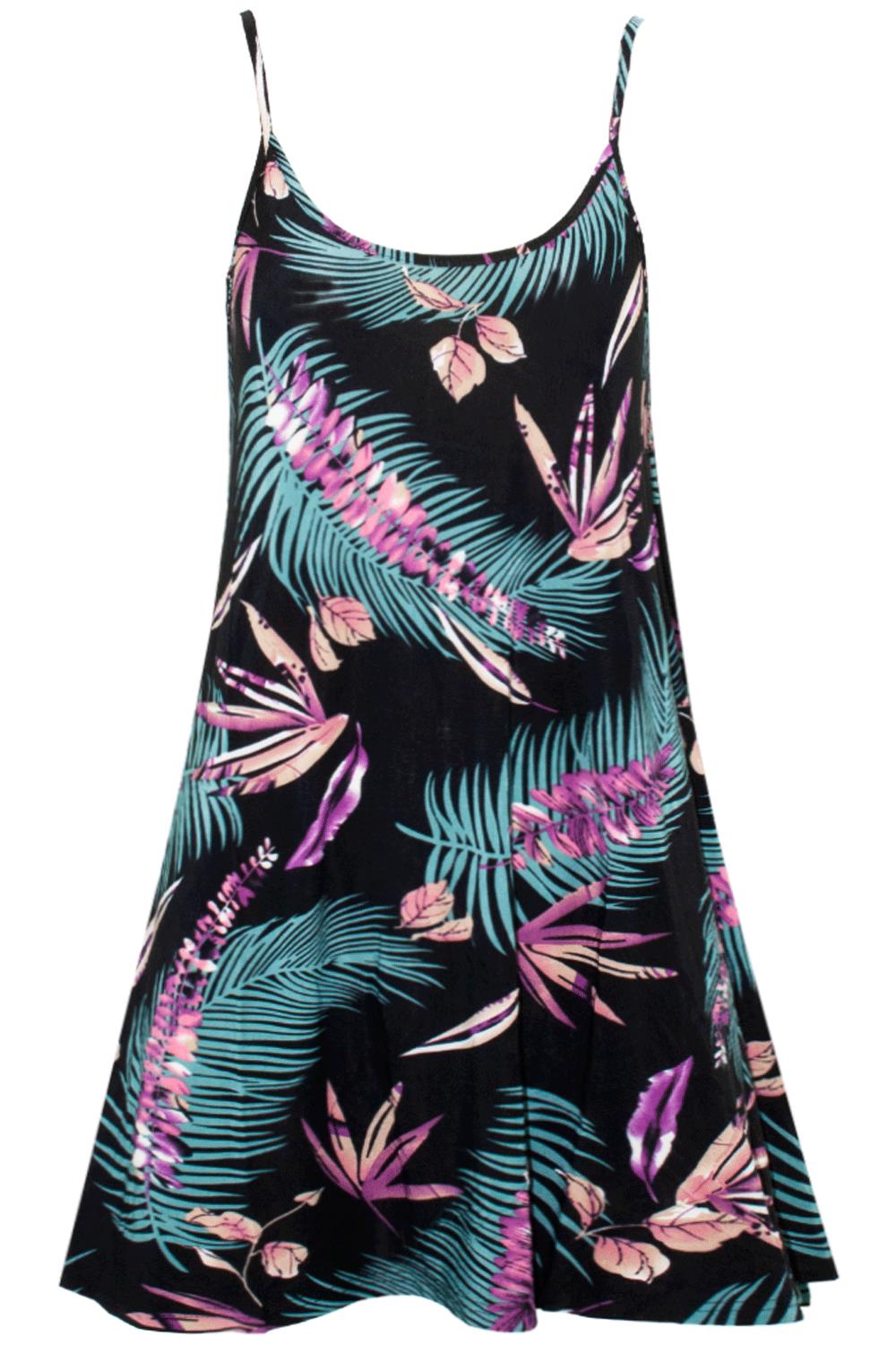 Ladies Sleeveless Camisole Womens Floaty Flare Strappy Skater Swing Dress - Picture 41 of 55