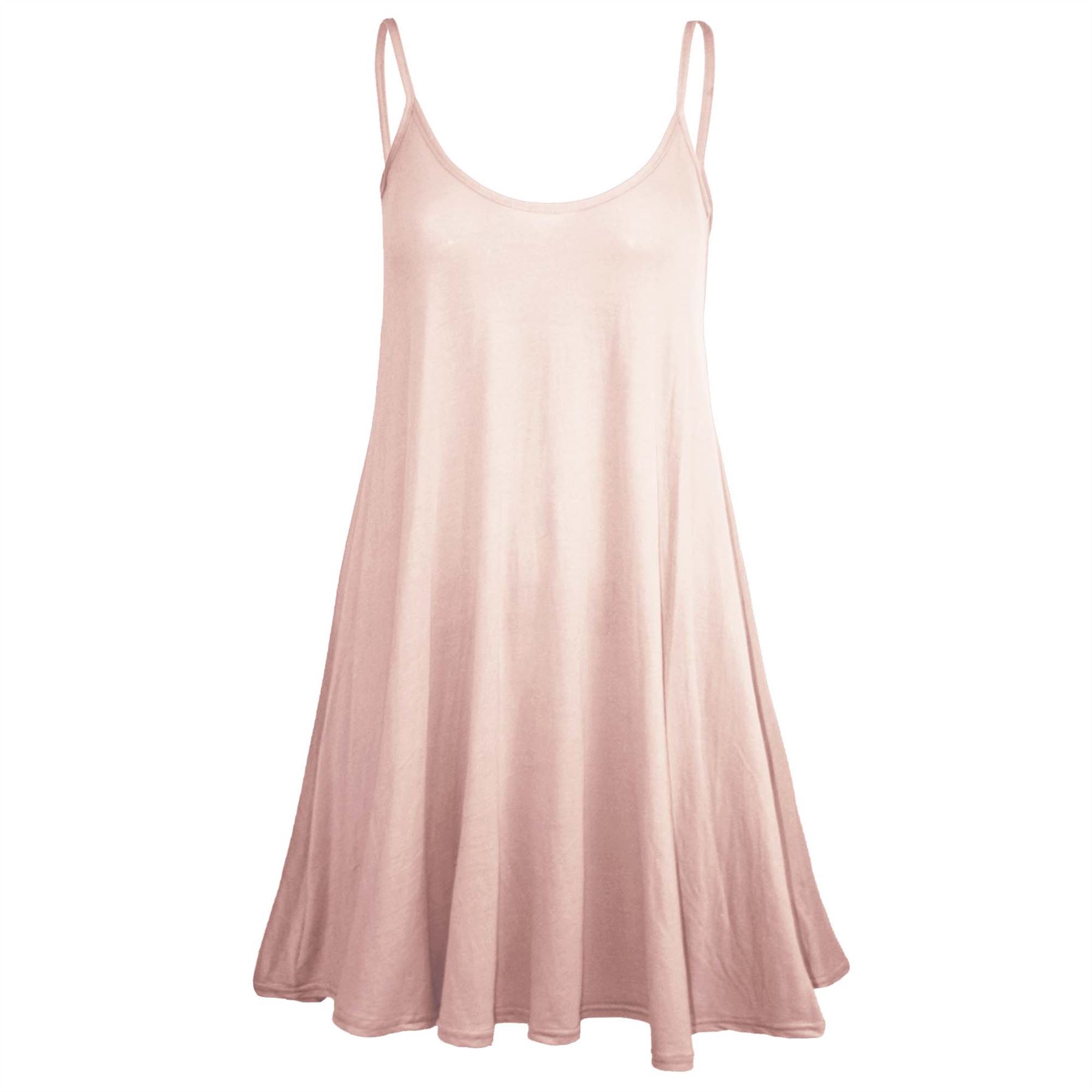 Ladies Sleeveless Camisole Womens Floaty Flare Strappy Skater Swing Dress - Picture 13 of 55