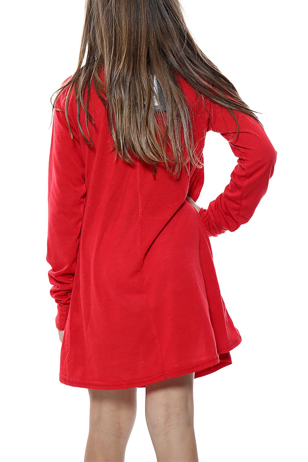 Kinder Mädchen Weihnachten Xmas Rundhals Weihnachtsmann Kostüm CandyStick Swing Kleid - Bild 37 von 64