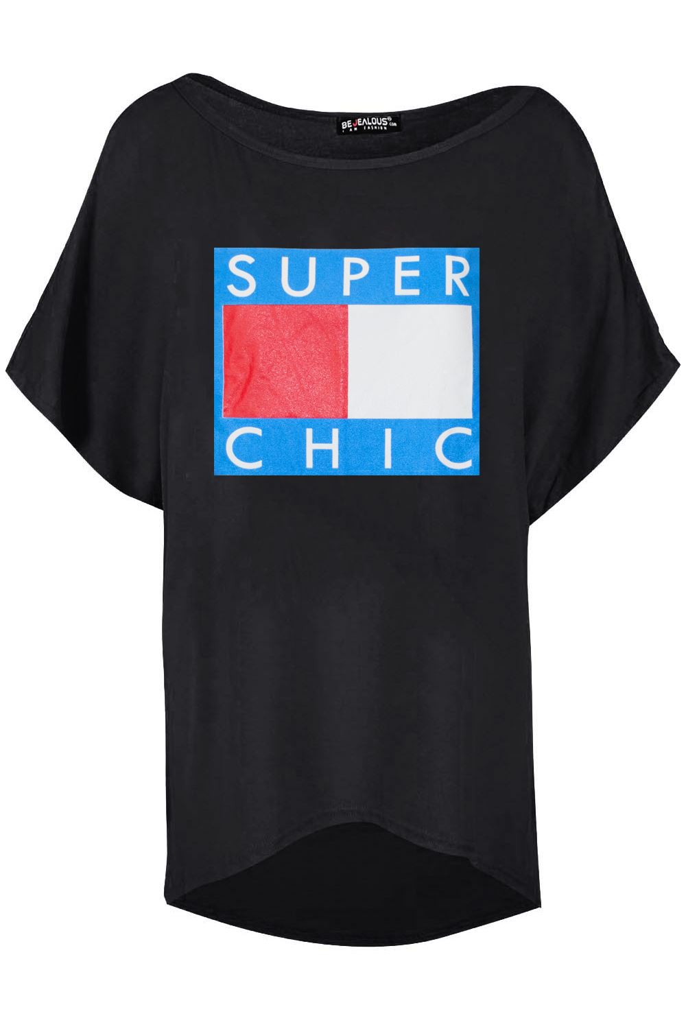 Ladies Los Angeles Off Shoulder Bardot Baggy T Shirt Women Batwing Lagenlook Top - Picture 51 of 65