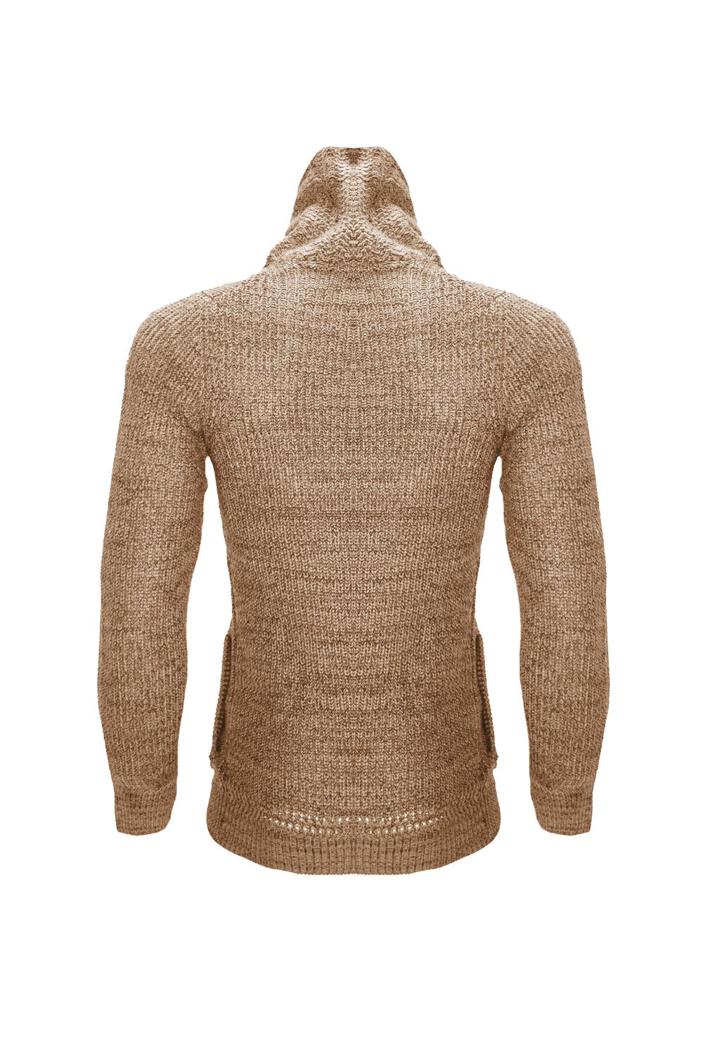 Mens Jumper High Neck ZipUp Sweater Knitted Thick Warm Winter Stylish