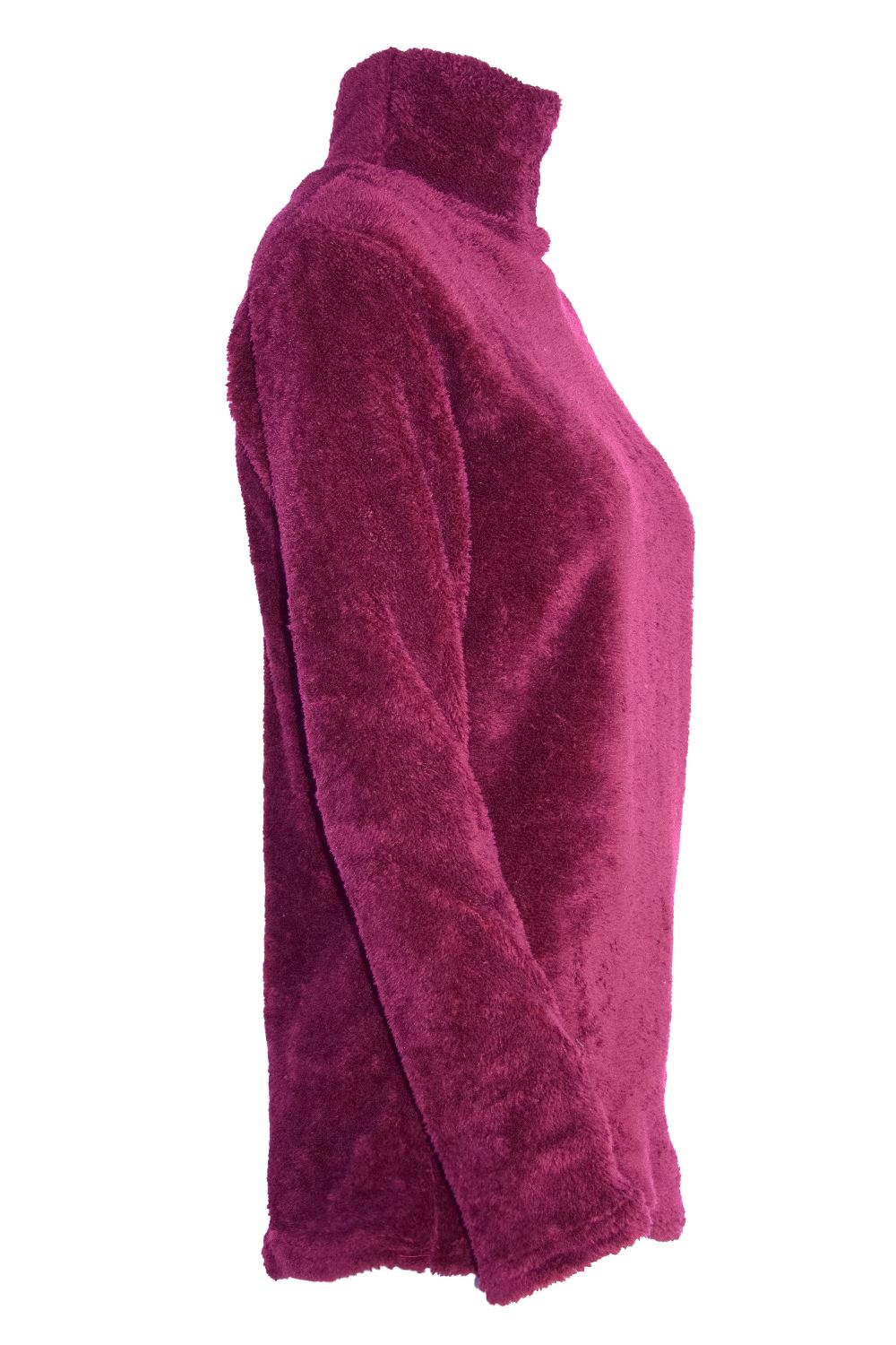 Womens Ladies Turtle Cowl Neck Fluffy Faux Fur Long Sleeve Baggy Fleece Jumper - Picture 6 of 22