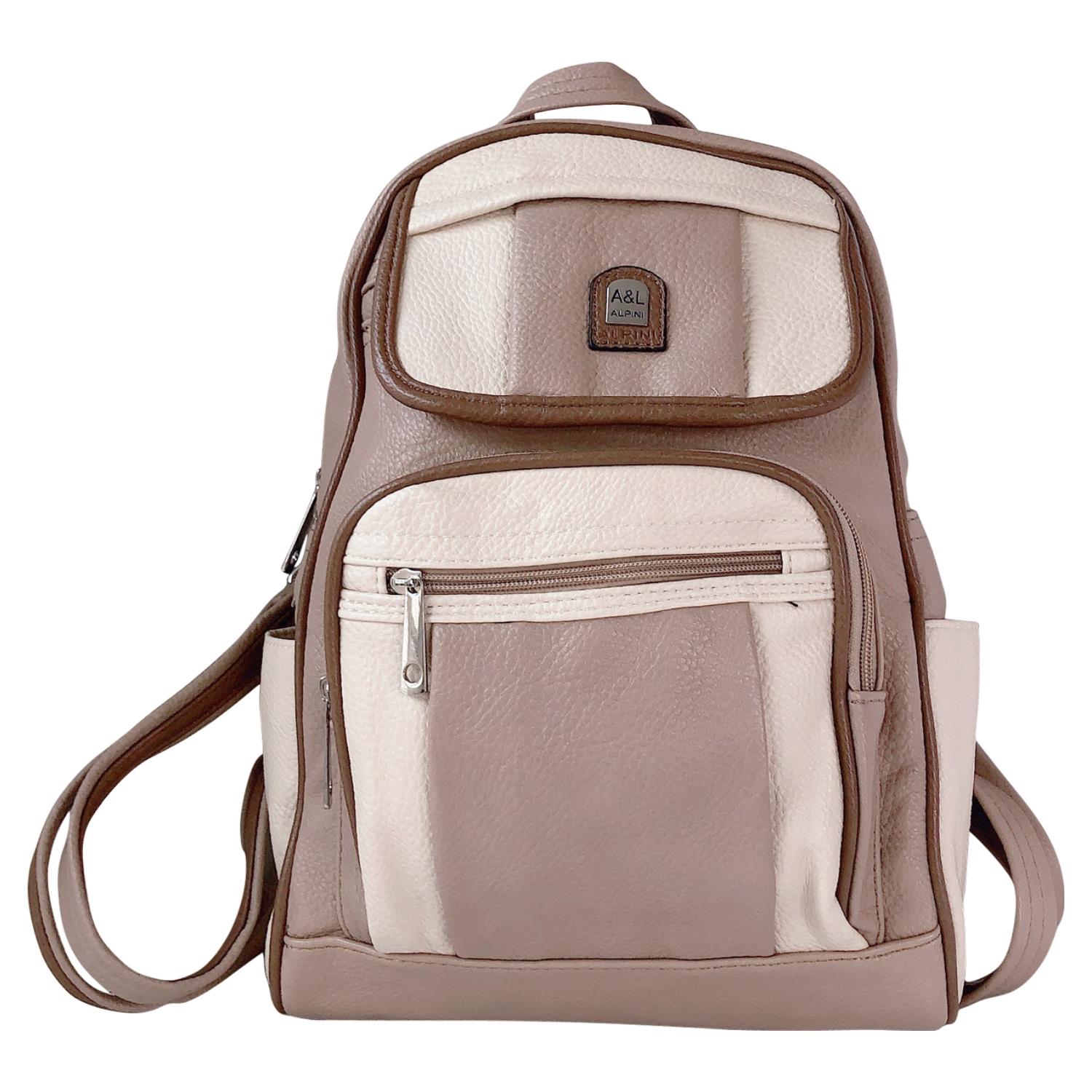 Faux Leather Backpack for Women � Casual Shoulder Bag for Work & Travel - Picture 3 of 14