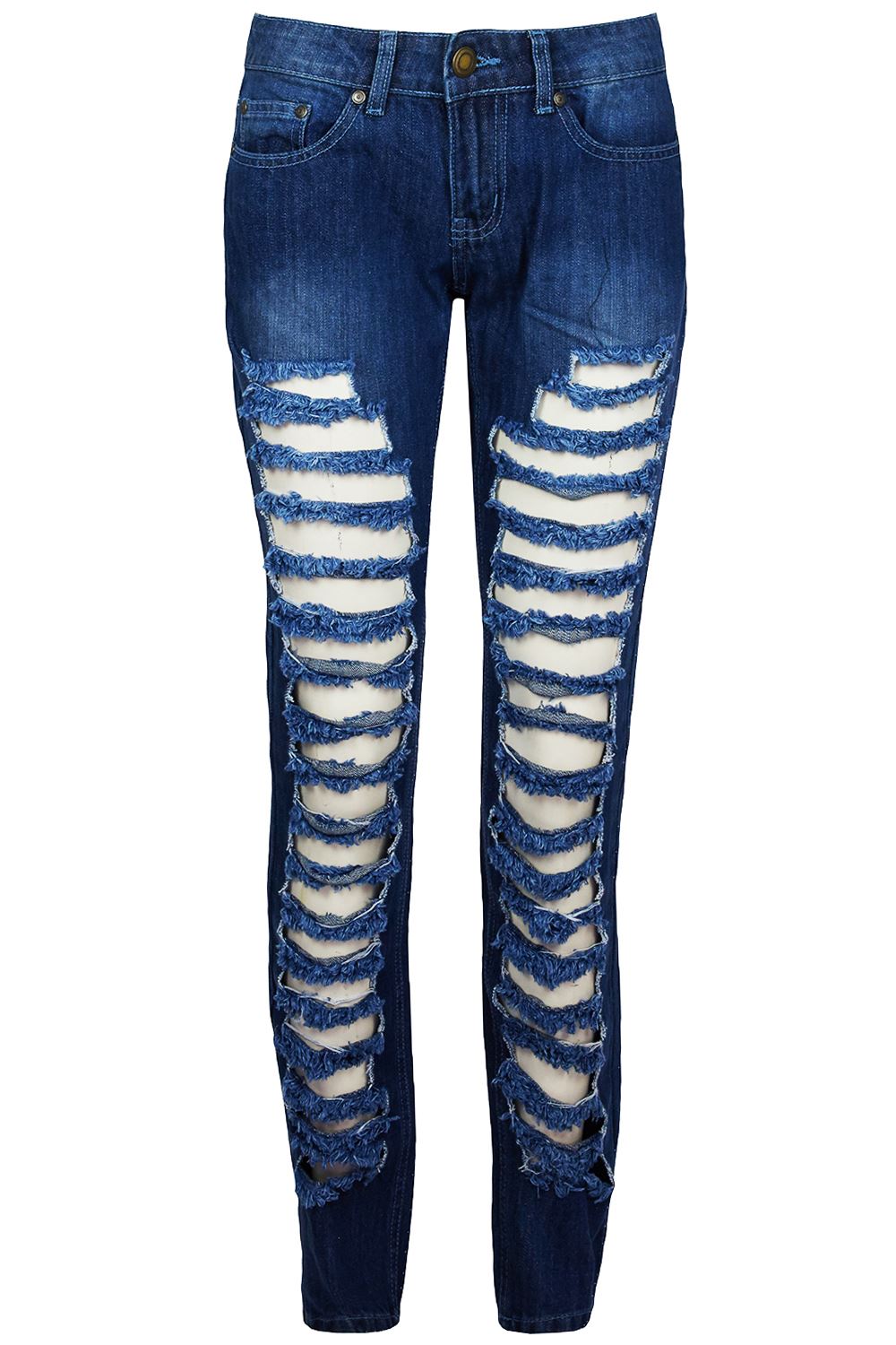 Womens Denim Jeans Ladies Skinny Slim Fit Stretch Rip Destroyed