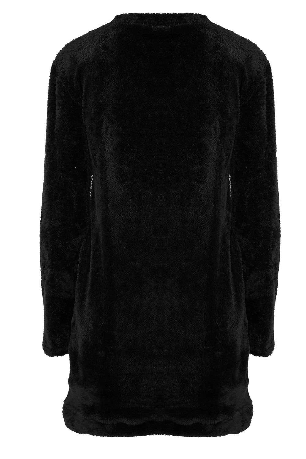 Womens Fluffy Faux Fur Long Sleeve Ladies Fleece Baggy Oversized Jumper Dress - Picture 4 of 22