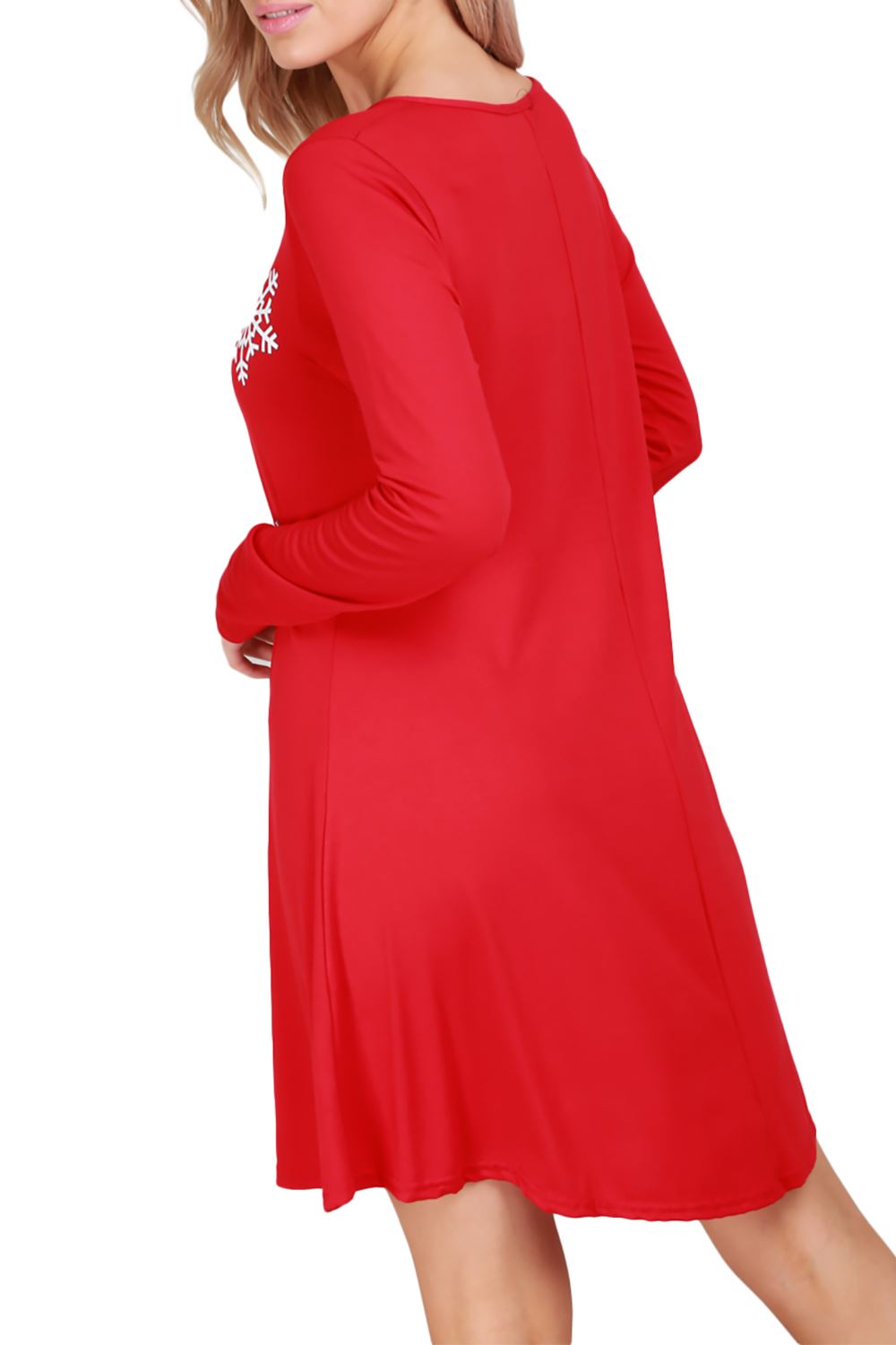 Womens Ladies Santa Costume Belted Candy stick Round Neck Christmas Swing Dress - Picture 79 of 86