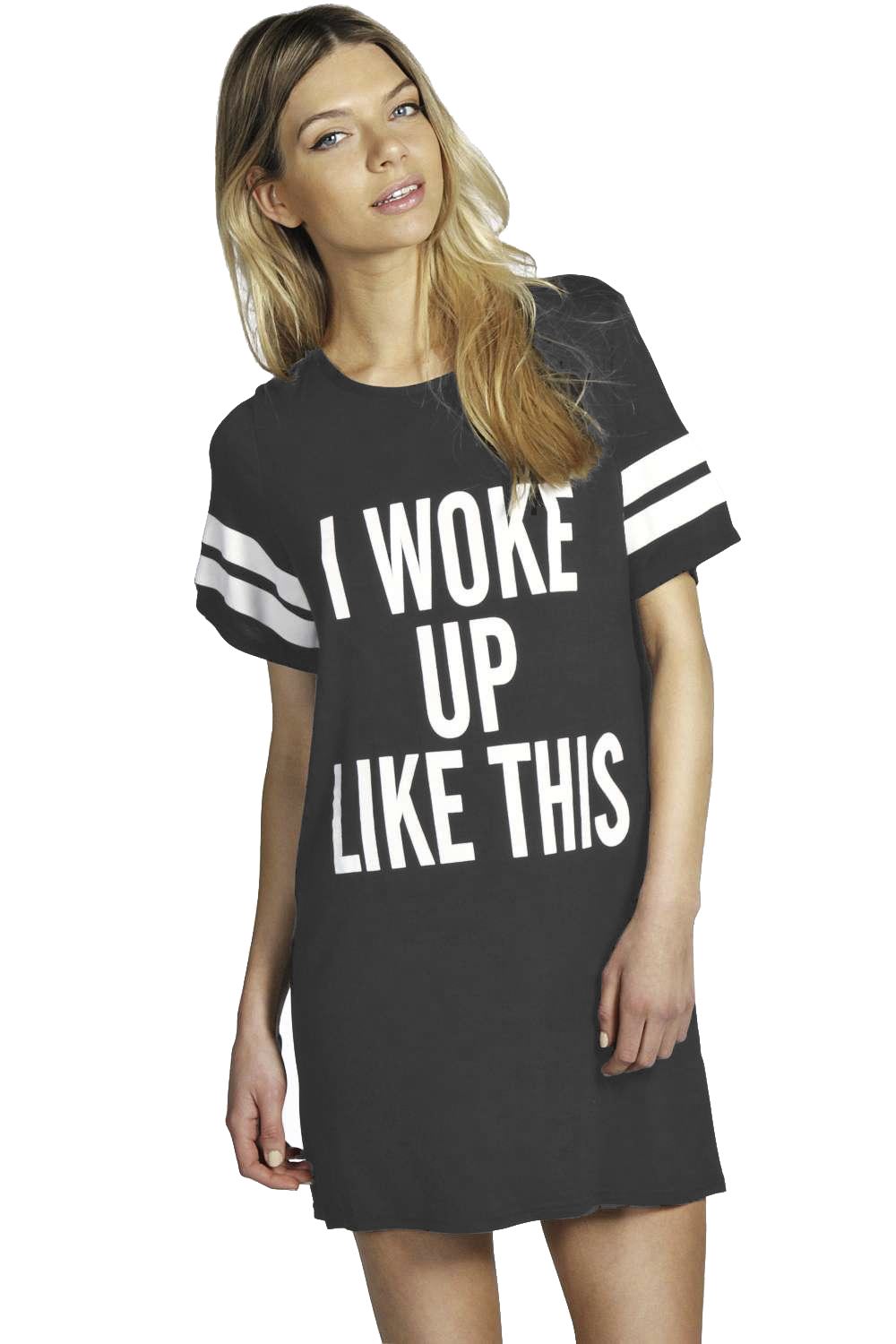 Womens Ladies Nothing to wear Baggy Oversize Round Neck Tunic T Shirt Mini Dress - Picture 8 of 42
