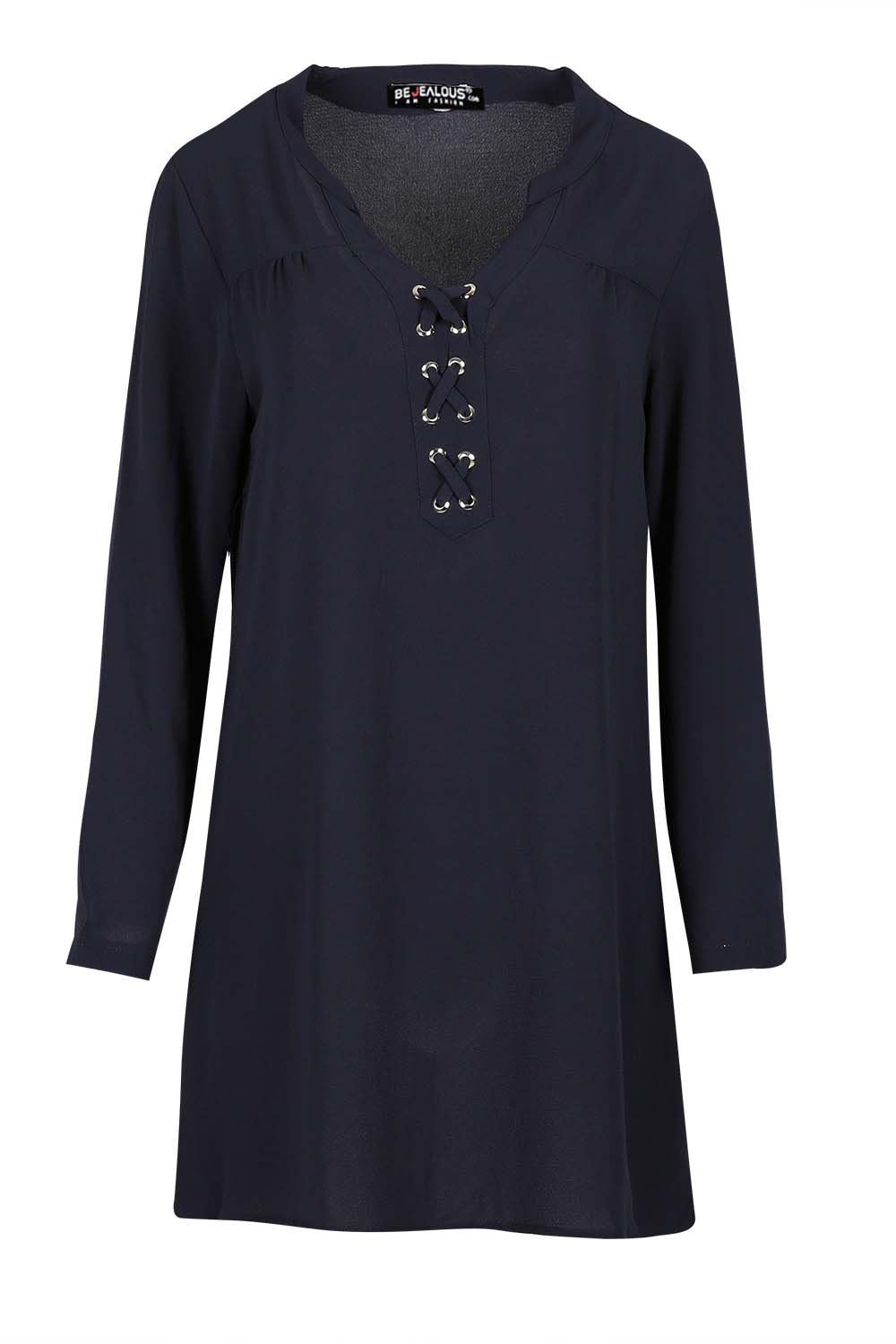 Femme Devant Lacet Up Détail surdimensionné Femmes surdimensionné Détail manches longues Baggy Robe Chemise c7614d Femme Devant Lacet Up Détail surdimensionné Femmes surdimensionné Détail manches longues Baggy Robe Chemise c7614d