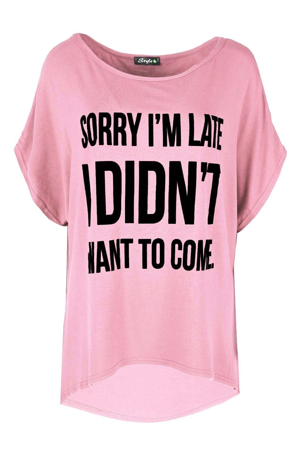 Womens Ladies Scoop Neck Batwing Short Sleeve LOVE High Low Baggy T Shirt Top - Picture 14 of 55