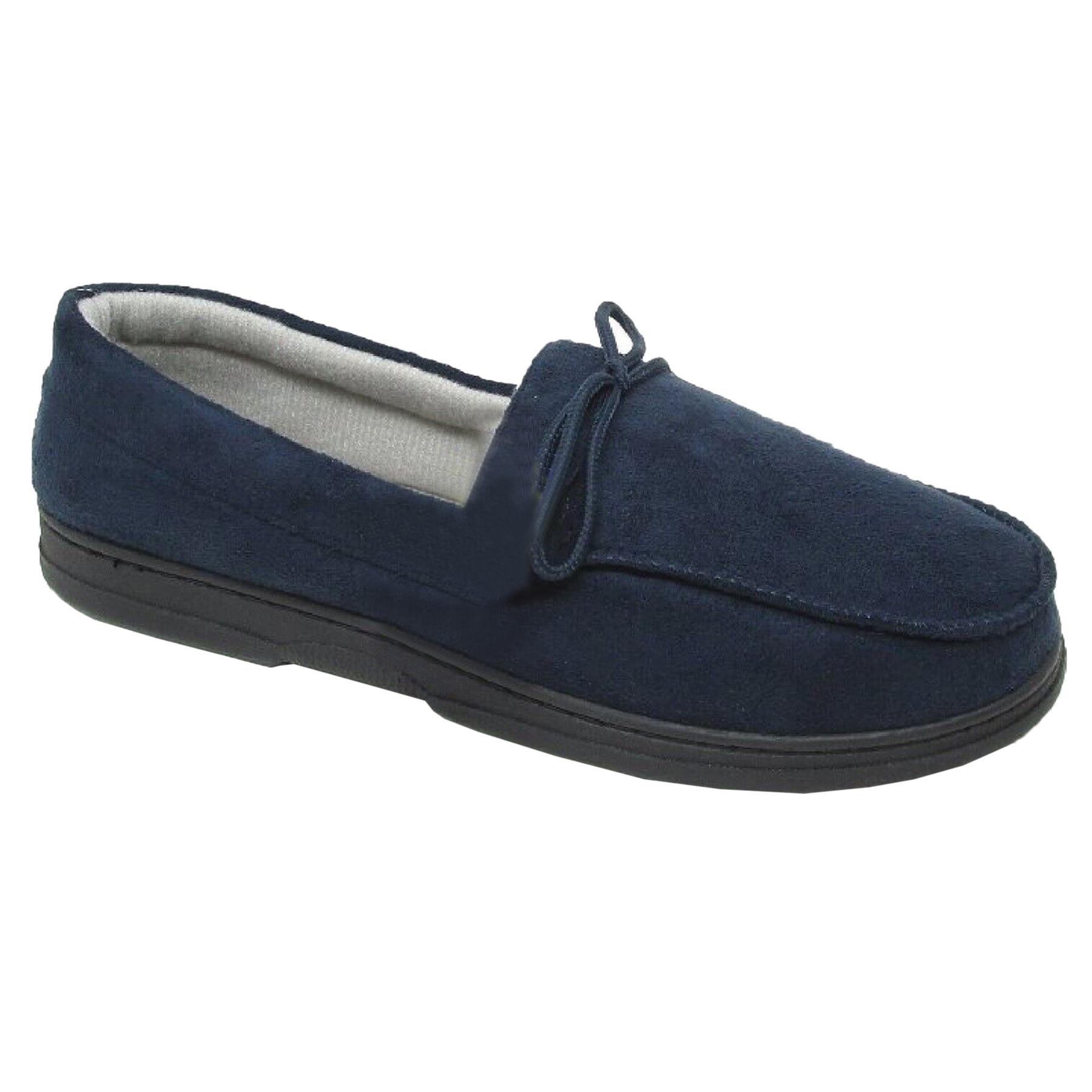 Mens Comfort Memory Foam Faux Suede Mocassin Soft Hard Sole Slippers Shoes - Picture 12 of 13
