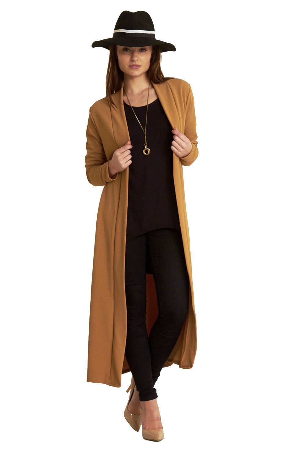 Plain Band Full Sleeves Oversize Baggy Open Front Duster Womens Cardigan - Picture 35 of 51
