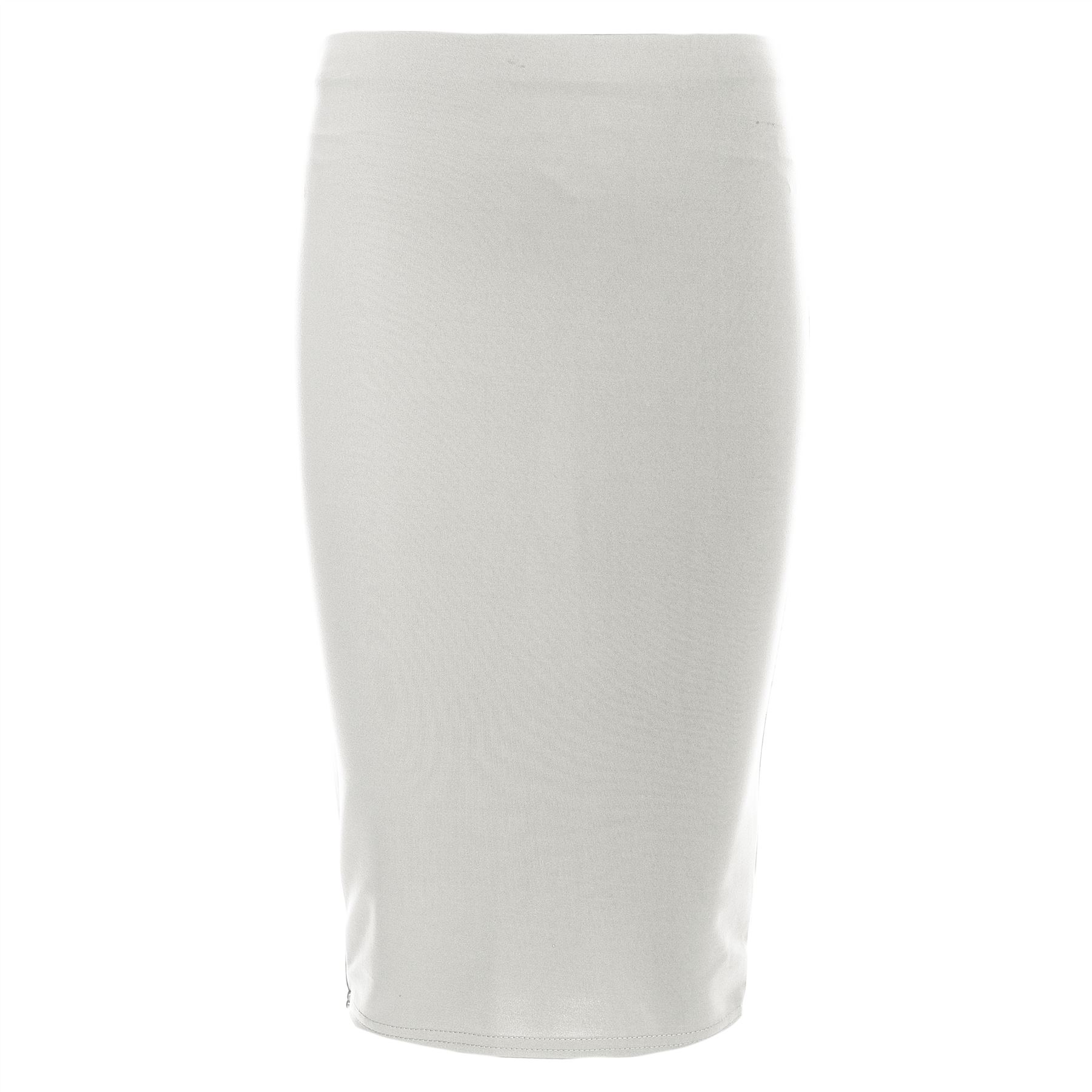 Ladies Women Jersey Stretchy Pencil Plain Elastic Office Bodycon Skirt Plus Size - Picture 24 of 64