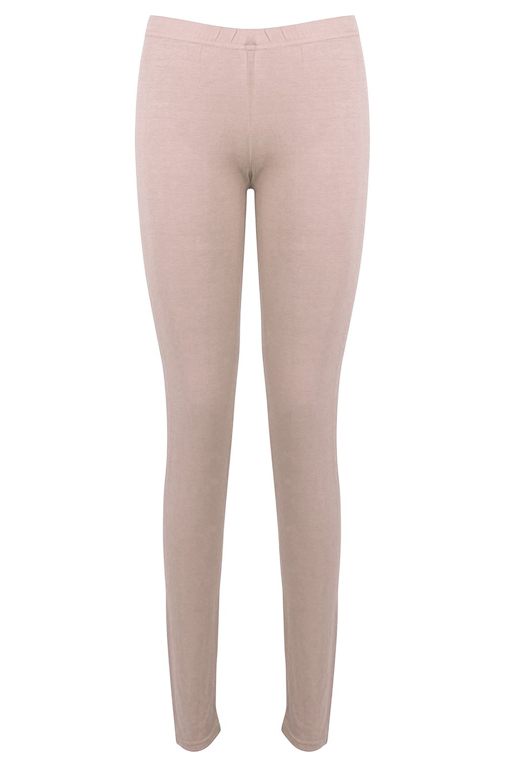 Basic Plain Elastic Waist Jersey Slim Fit Pants Womens Jeggings - Picture 14 of 29