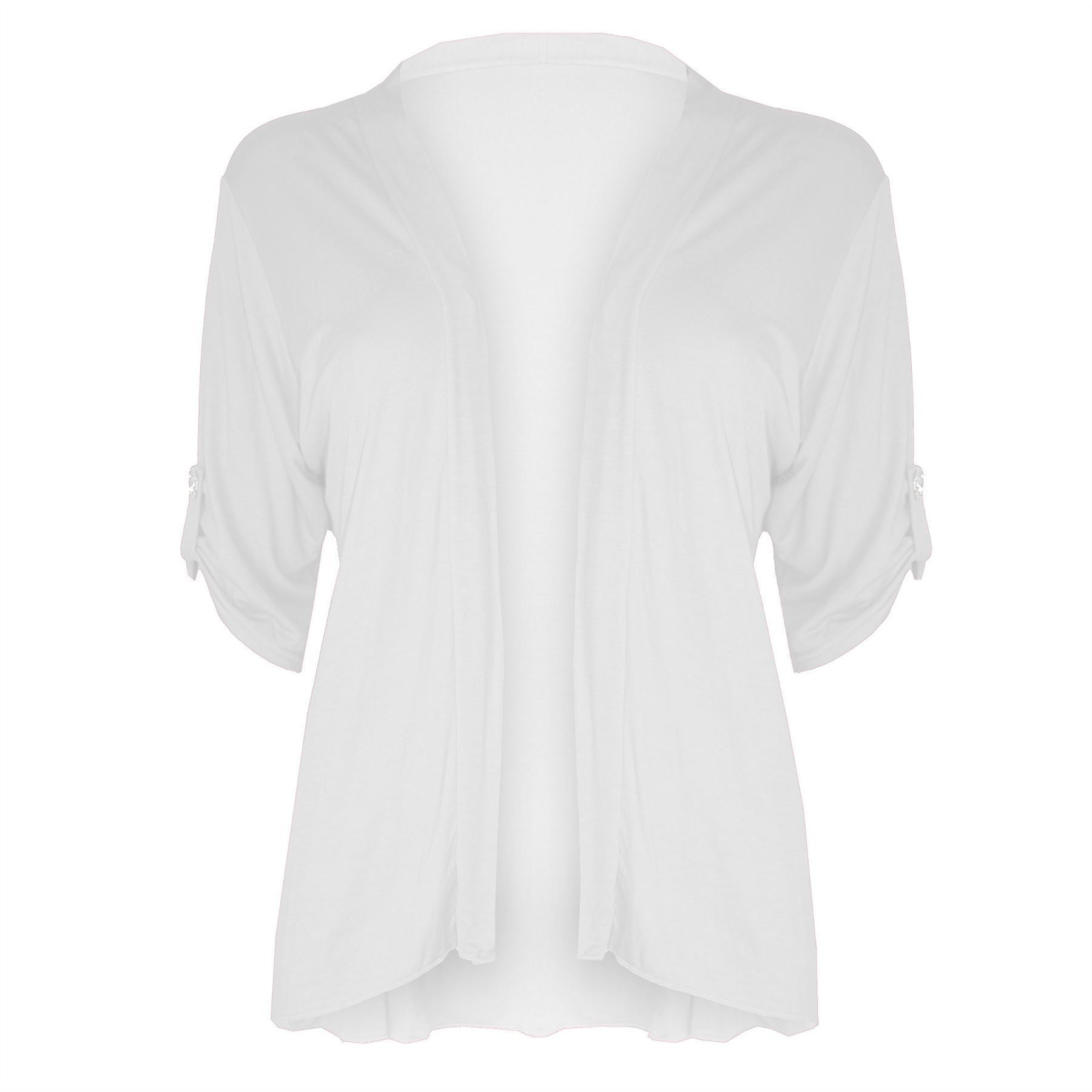 New Womens Ladies Casual 3/4 Sleeve Blazer Open Front Jacket Boyfriend Cardigan - Picture 26 of 28