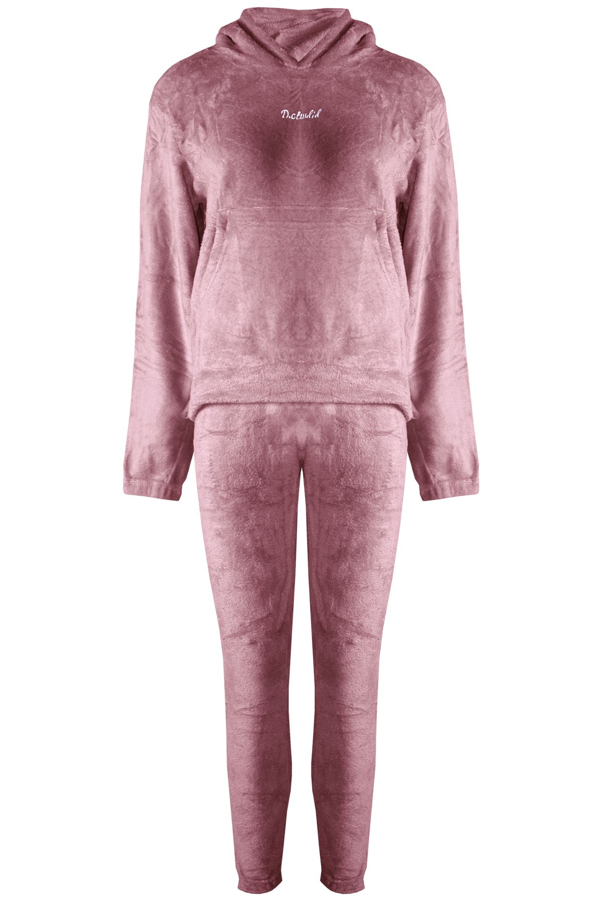 Womens Ladies Long Sleeve Faux Fur Oversized Hoodie Tracksuit Fleece Loungewear - Picture 4 of 13