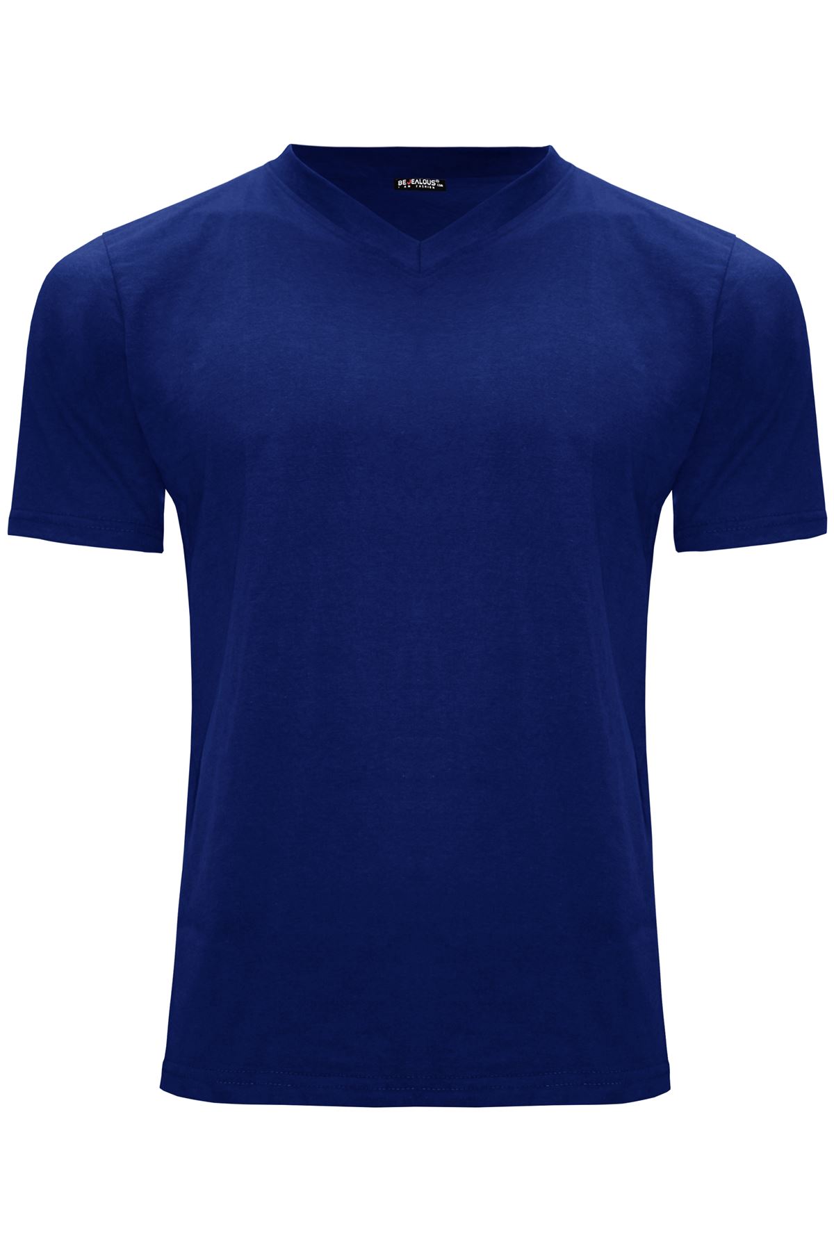 Mens Slim Fit T Shirt Muscle Running Work V Neck Short Sleeve Plain Basic Tees - Picture 8 of 13