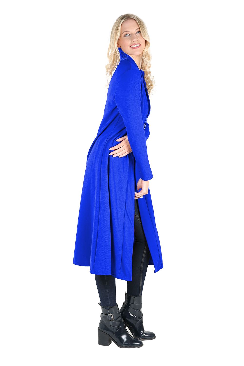 Plain Band Full Sleeves Oversize Baggy Open Front Duster Womens Cardigan - Picture 13 of 51