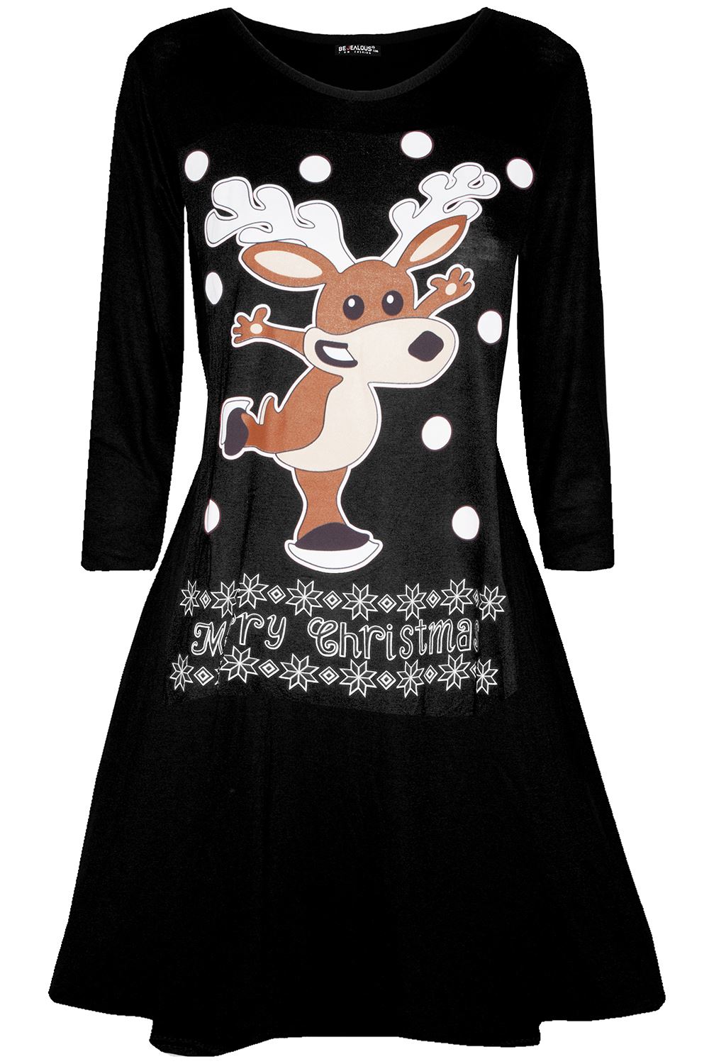 New Womens Ladies Xmas Santa Costume Candy Belted Ribbon Swing Flared Mini Dress - Picture 37 of 43