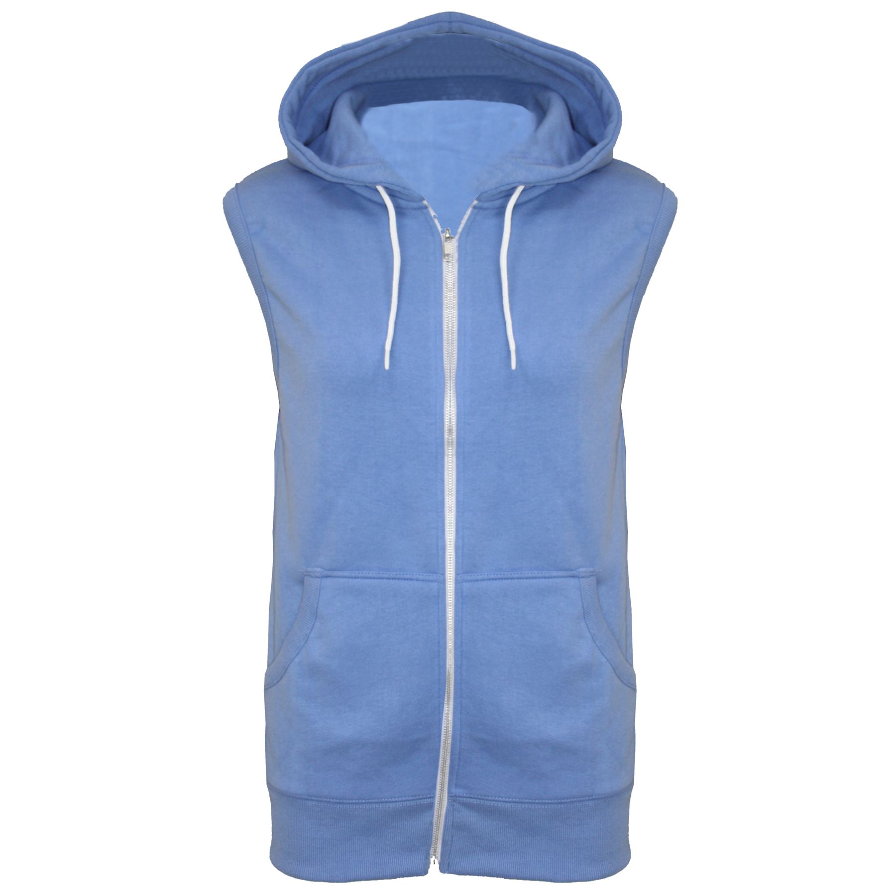 Kids Sleeveless Hooded Hoodie Casual Zipper Sweatshirt Gilet Jacket Jumper Top - Picture 4 of 8